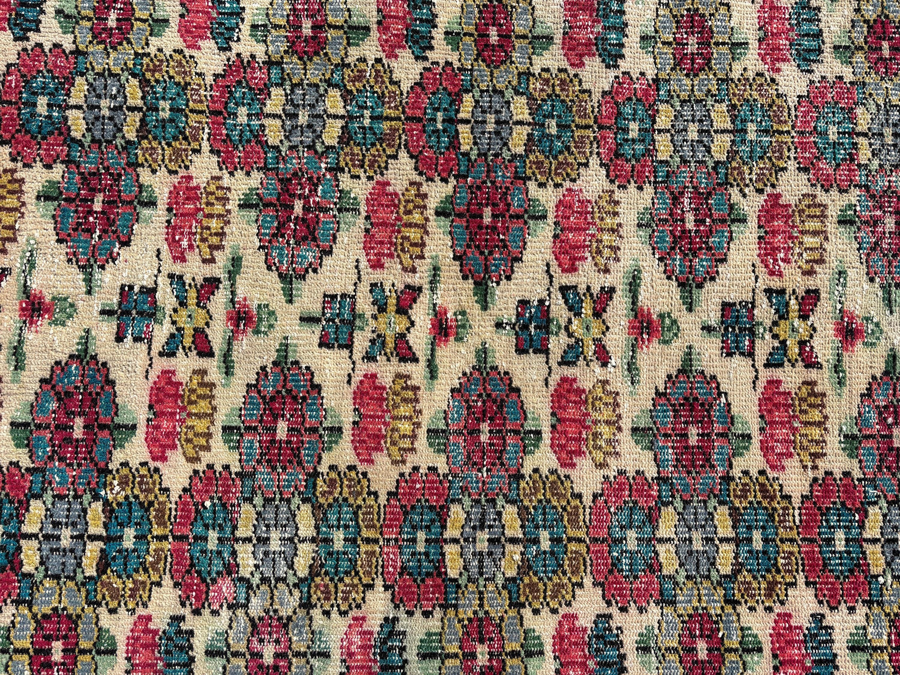 Vintage Halı, Mutfak Halıları, Ev Dekorasyonu Halısı, Türk Halısı, Boho Halıları, Dekoratif Halılar, Bej 3.5x6.5 ft Accent Halı