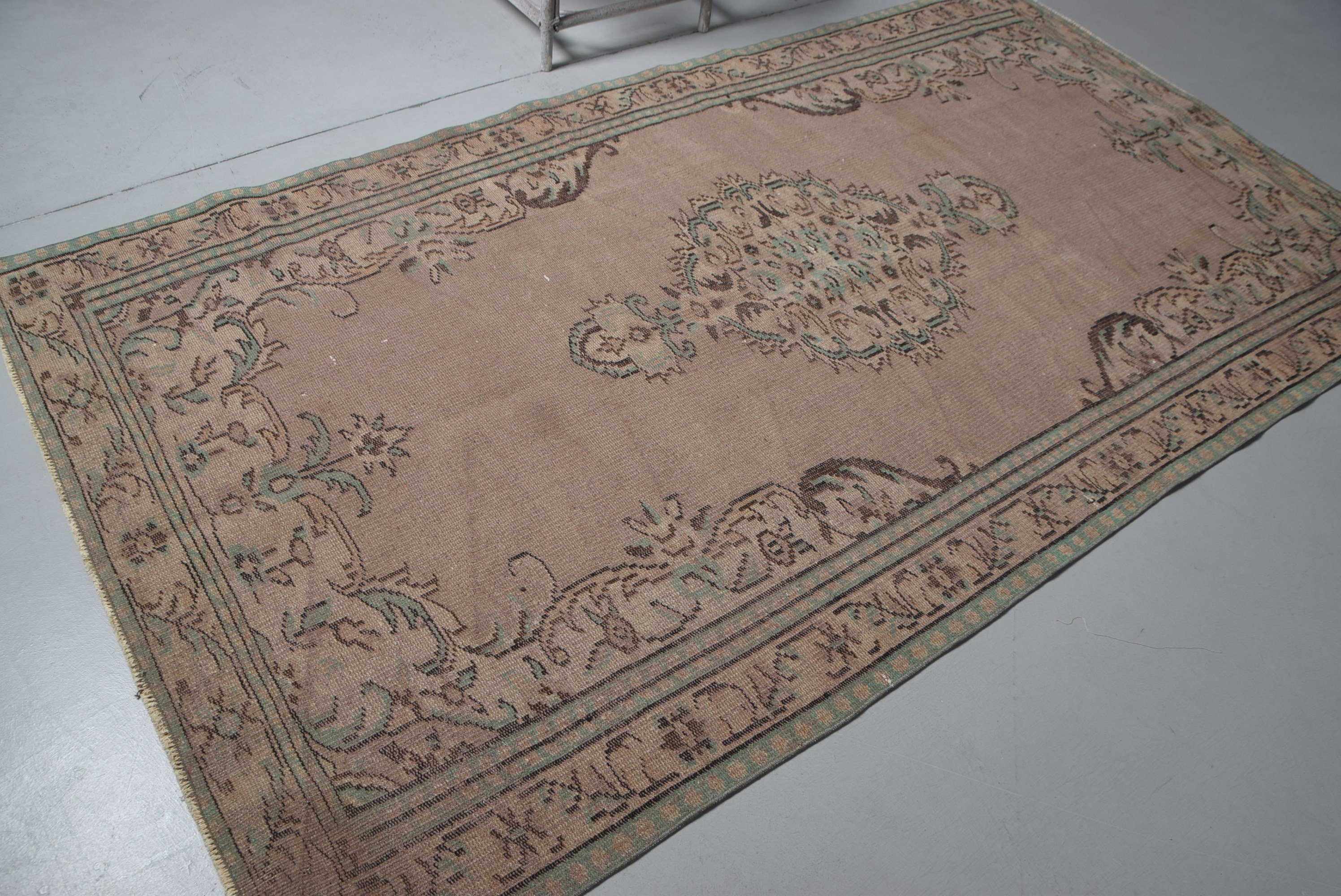 Eski Halı, Türk Halısı, 5.1x9.2 ft Büyük Halı, Kahverengi Mutfak Halıları, Oturma Odası Halıları, Vintage Halı, Yemek Odası Halıları, Mutfak Halısı, Yer Halıları