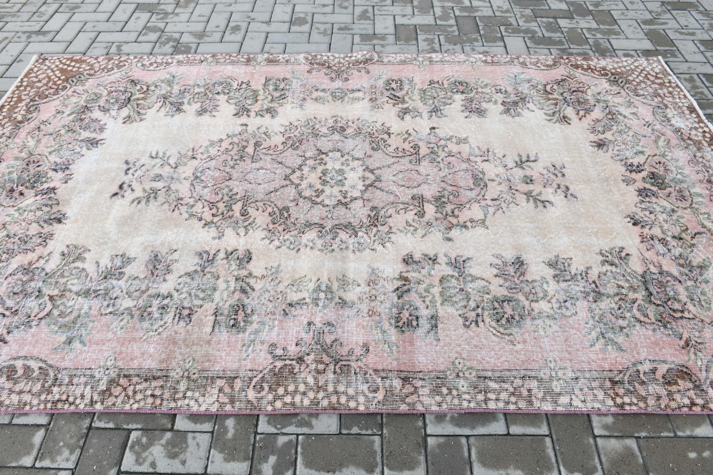 5.5x9.2 ft Large Rugs, Salon Rug, Living Room Rug, Beige Antique Rugs, Turkish Rugs, Handmade Rugs, Oriental Rugs, Cool Rugs, Vintage Rugs