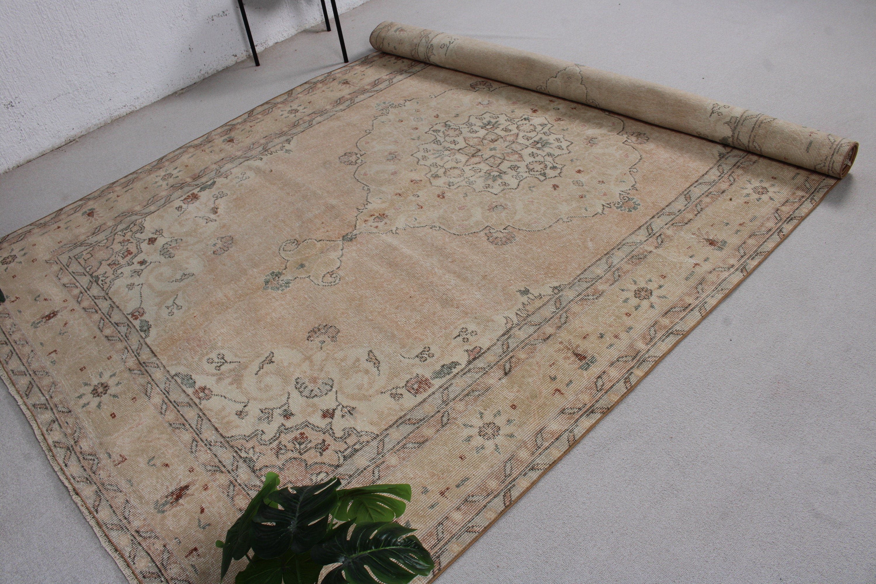 6.6x10.6 ft Large Rugs, Vintage Rugs, Large Vintage Rug, Beige Neutral Rug, Living Room Rug, Floor Rug, Neutral Rugs, Turkish Rug, Boho Rug