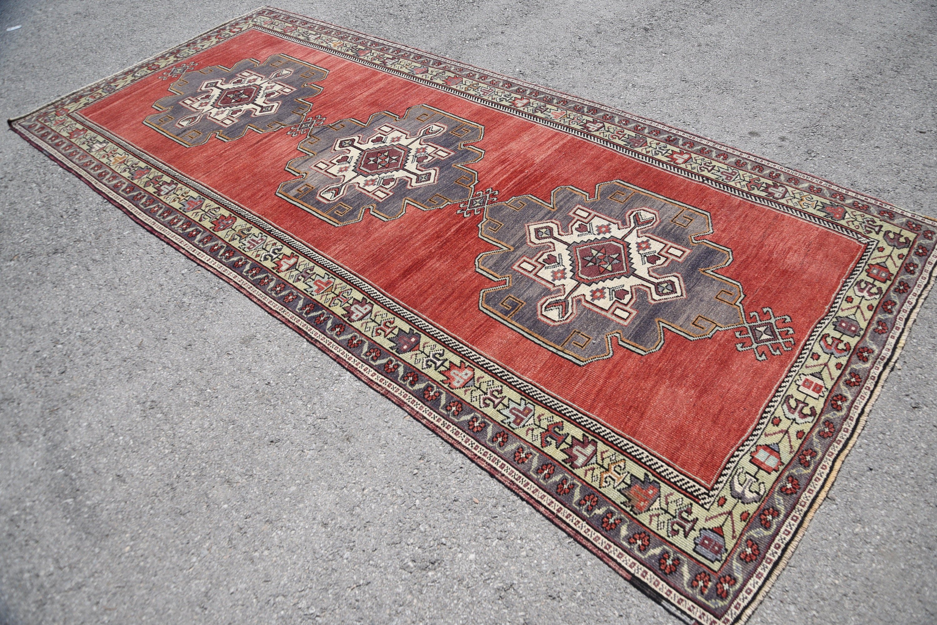 Vintage Halı, Yün Halı, Türk Halıları, Yemek Odası Halısı, Salon Halıları, Oturma Odası Halısı, 4,9x11,2 ft Büyük Halılar, Tasarımcı Halıları, Renkli Halılar