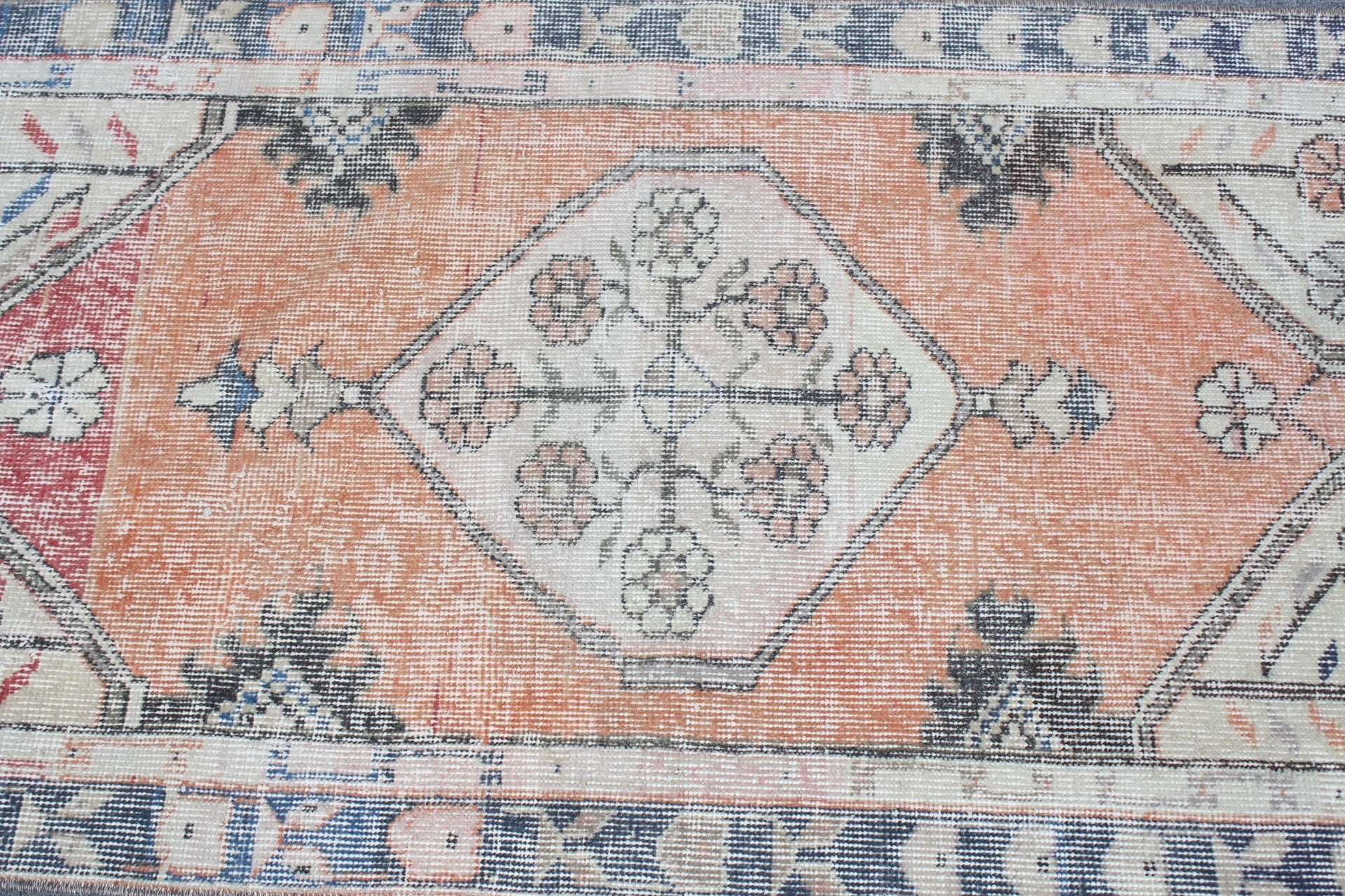 Nursery Rug, Turkish Rug, 2.4x4.5 ft Small Rugs, Orange Floor Rugs, Rugs for Door Mat, Oriental Rug, Bath Rug, Vintage Rug, Floor Rug