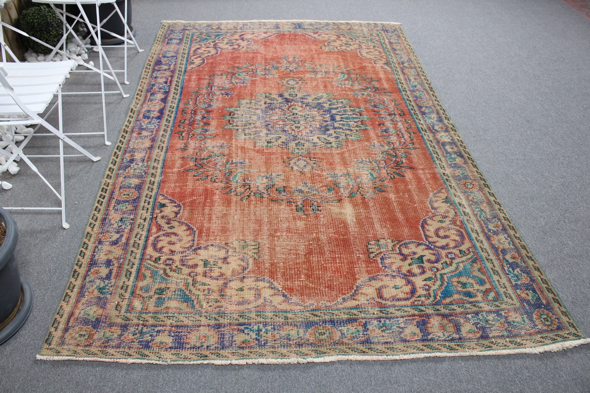 Yer Halısı, Özel Halı, 5.5x8.4 ft Büyük Halı, Vintage Halılar, Yatak Odası Halısı, Ev Dekor Halısı, Türk Halısı, Oturma Odası Halısı, Kırmızı Fas Halısı