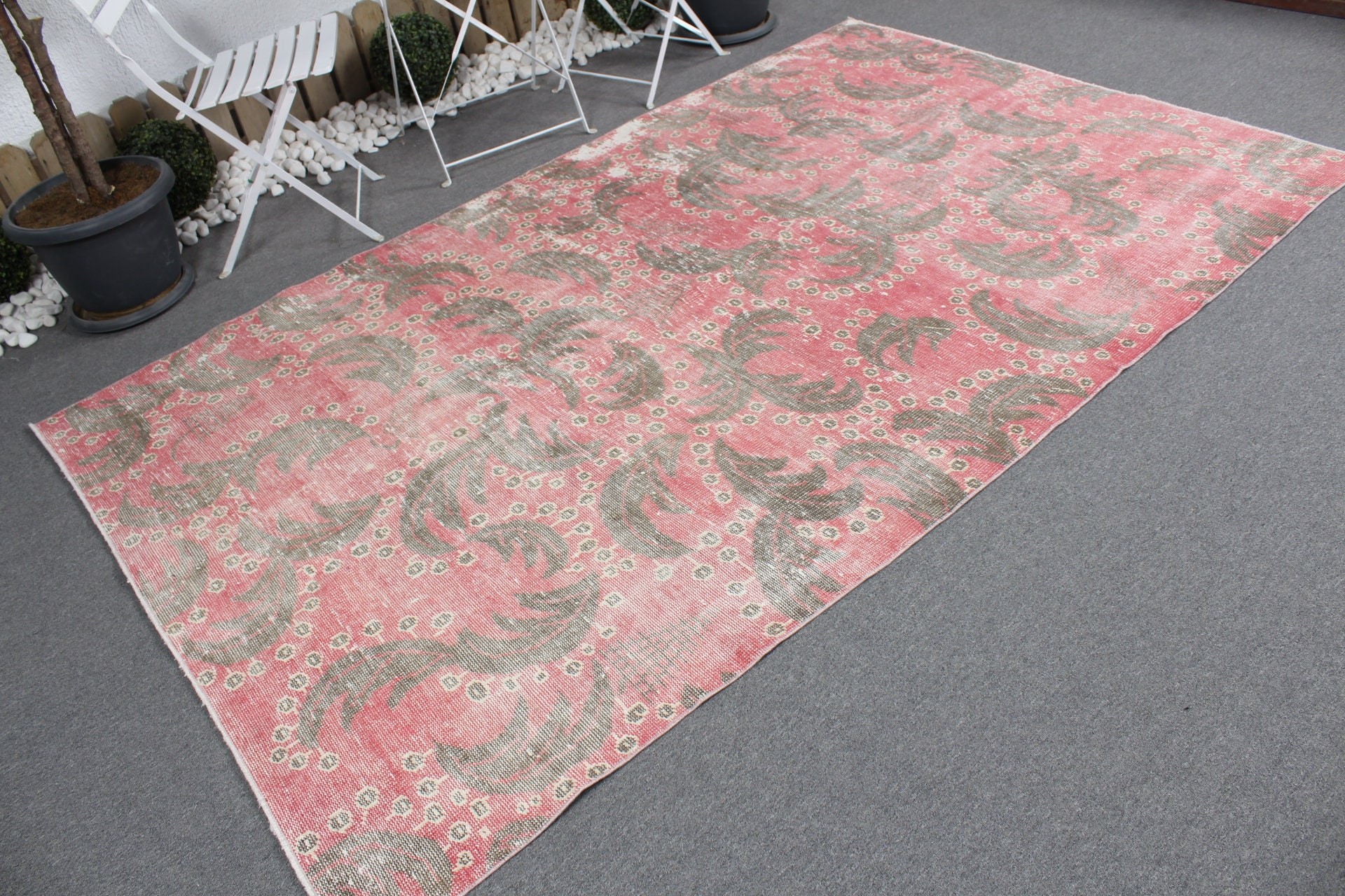 Bedroom Rugs, Pink Modern Rug, Oriental Rugs, Boho Rugs, Large Vintage Rugs, Turkish Rug, 5.3x8.8 ft Large Rug, Vintage Rug, Rugs for Salon