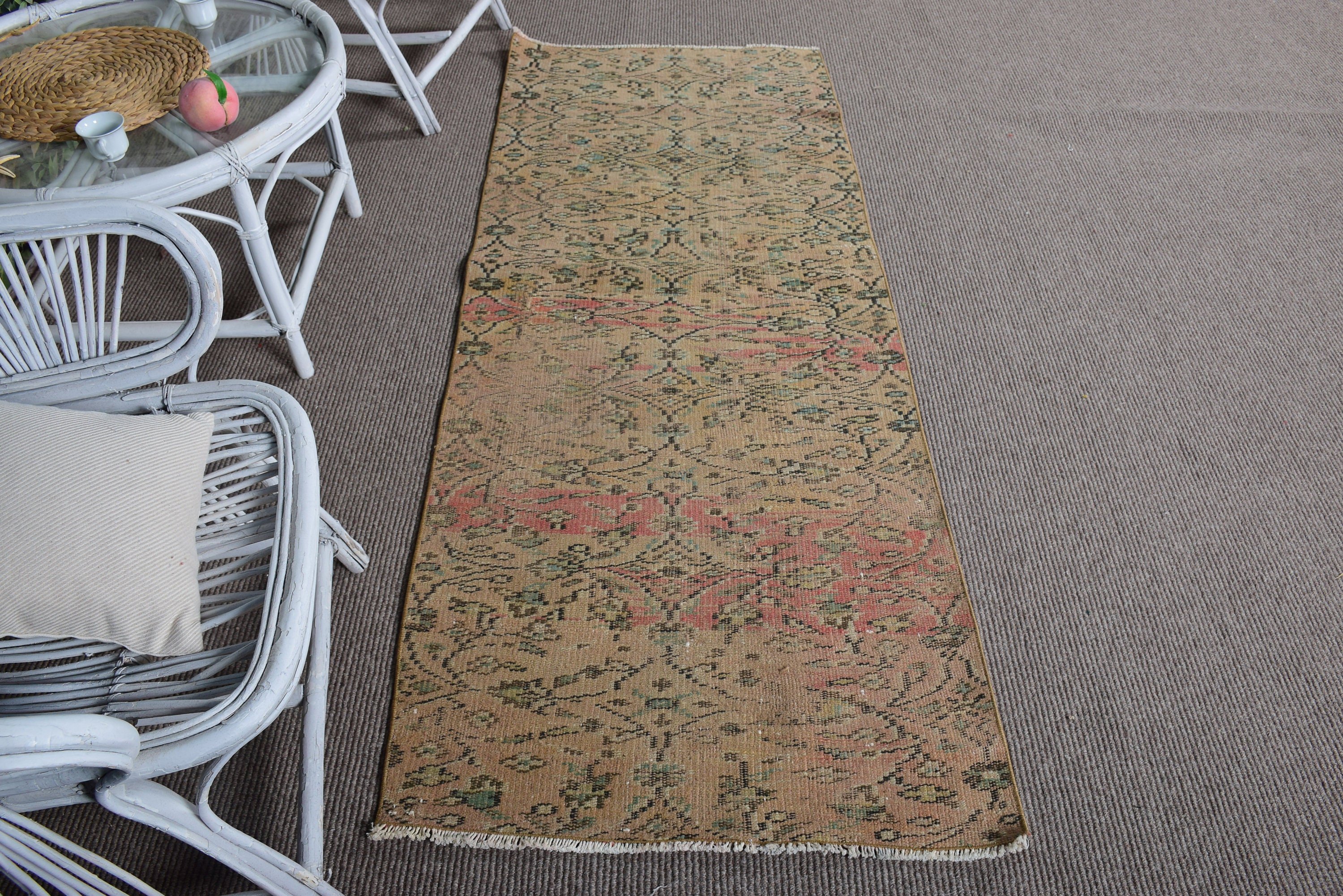 Havalı Halılar, Vintage Halı, Modern Halı, Yer Halısı, Kahverengi Yün Halılar, Türk Halıları, 2.6x6.6 ft Runner Halıları, Koridor Halısı, Beni Ourain Runner Halıları