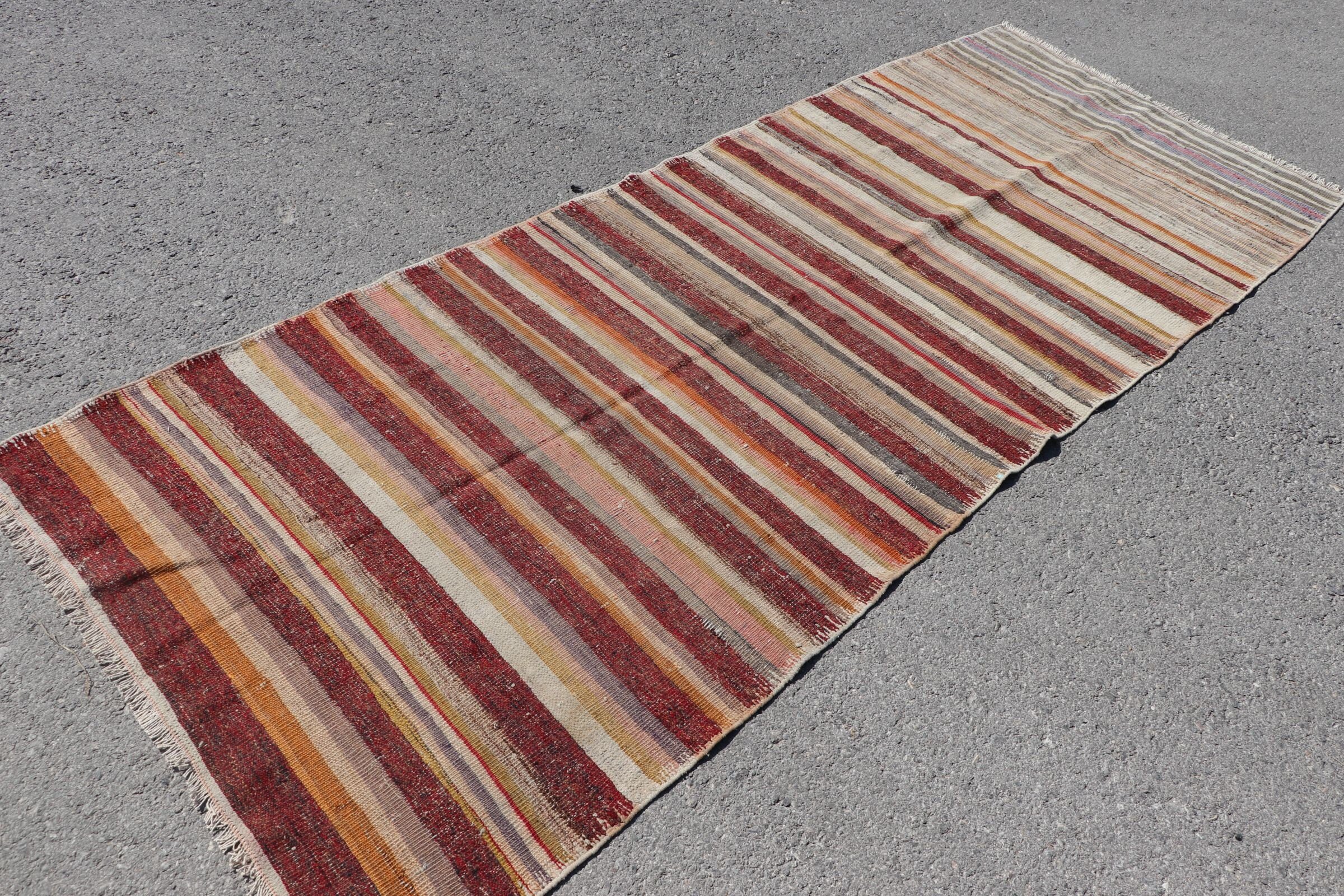 3.6x9.1 ft Runner Rug, Kilim, Home Decor Rug, Red Antique Rugs, Rugs for Corridor, Vintage Rug, Turkish Rugs, Stair Rugs