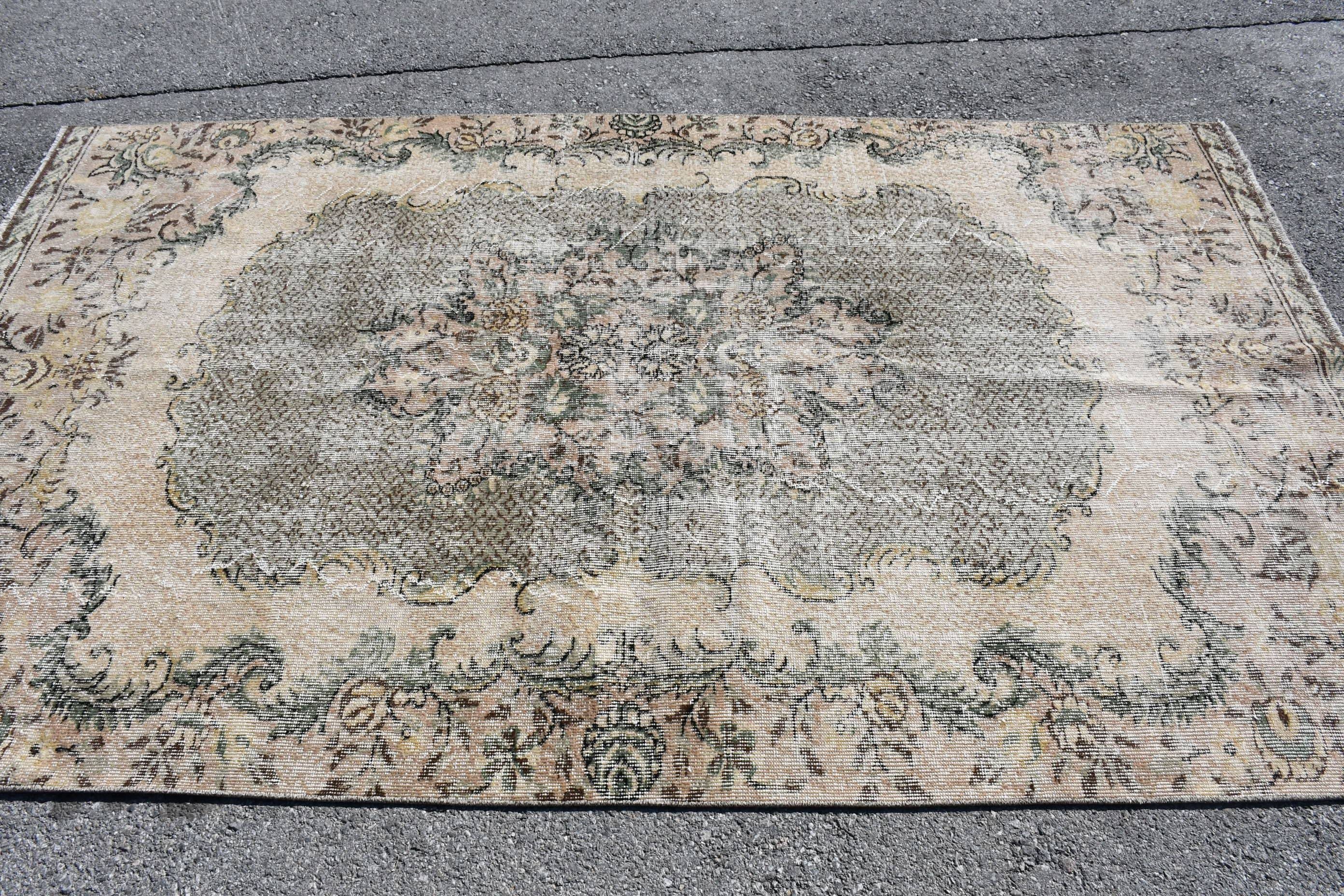 Türk Halıları, Anadolu Halısı, Yer Halısı, Bej 5.3x8.9 ft Büyük Halı, Yatak Odası Halıları, Vintage Halılar, Tribal Halı, Oturma Odası Halıları