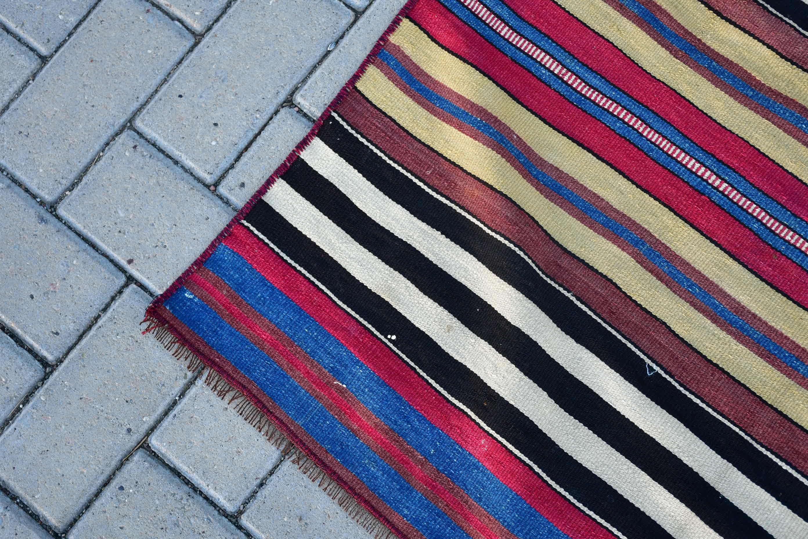 Kilim, Vintage Halı, Anadolu Halıları, Mavi Oryantal Halı, Yemek Odası Halısı, Türk Halıları, Yer Halısı, 3,9x7,4 ft Alan Halıları