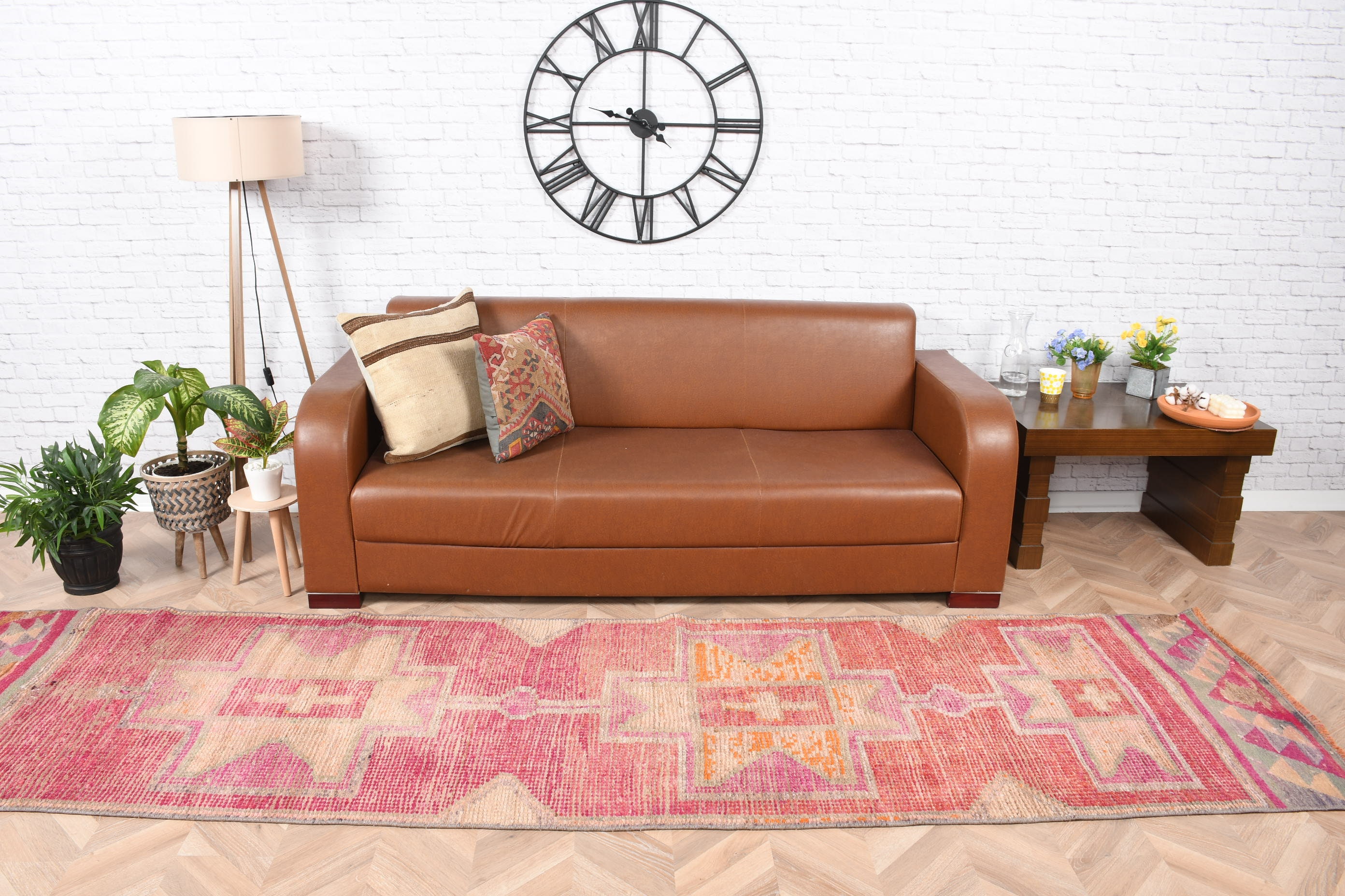 Pink Oriental Rug, Turkish Rug, Home Decor Rug, 2.9x11.3 ft Runner Rug, Vintage Rug, Corridor Rugs, Turkey Rug, Hallway Rug, Anatolian Rugs