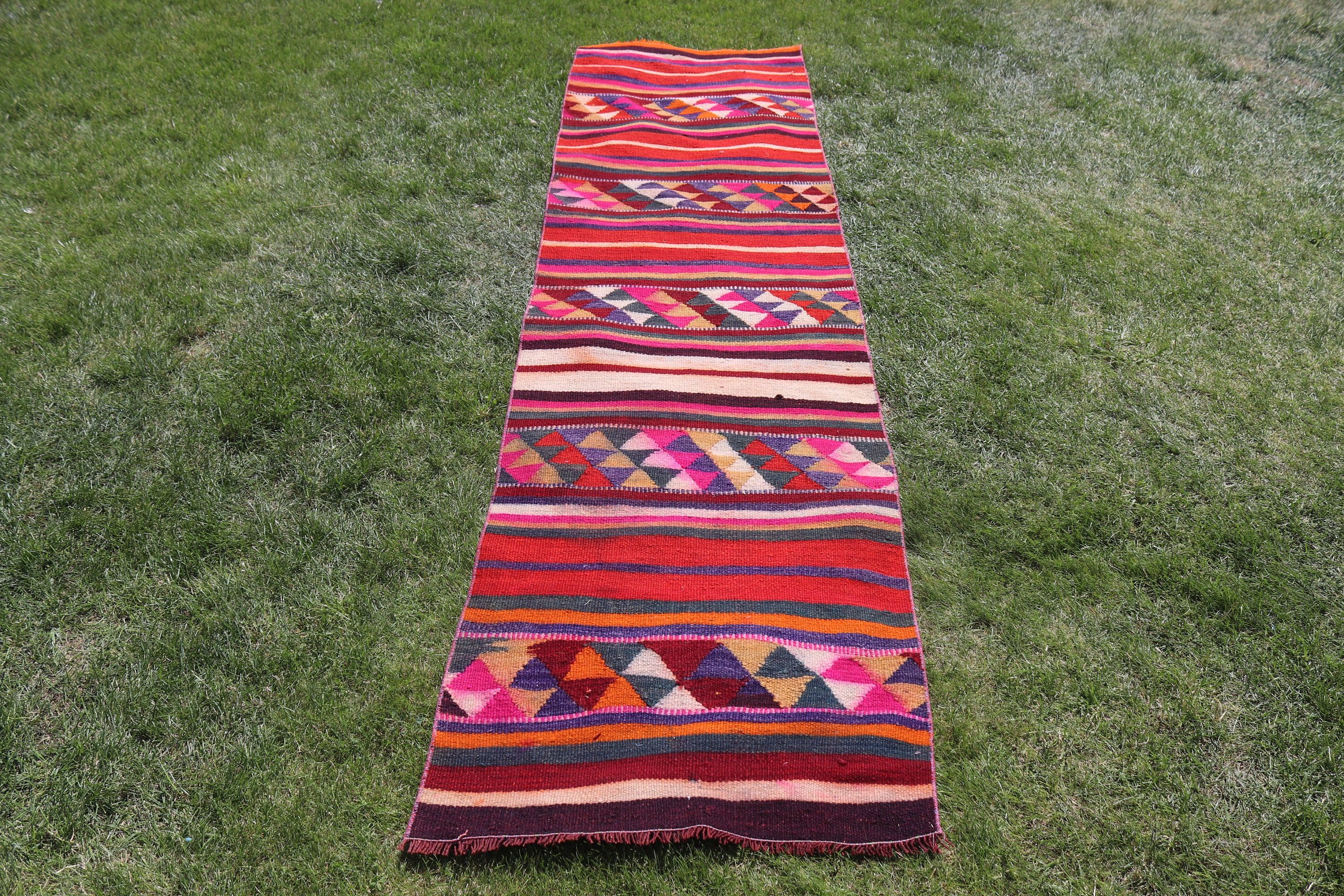 Aztek Halısı, 2.4x9.4 ft Runner Halısı, Türk Halıları, Fas Halısı, Koridor Halısı, Kilim, Merdiven Halısı, Vintage Halı, Yer Halıları, Gökkuşağı Antika Halılar