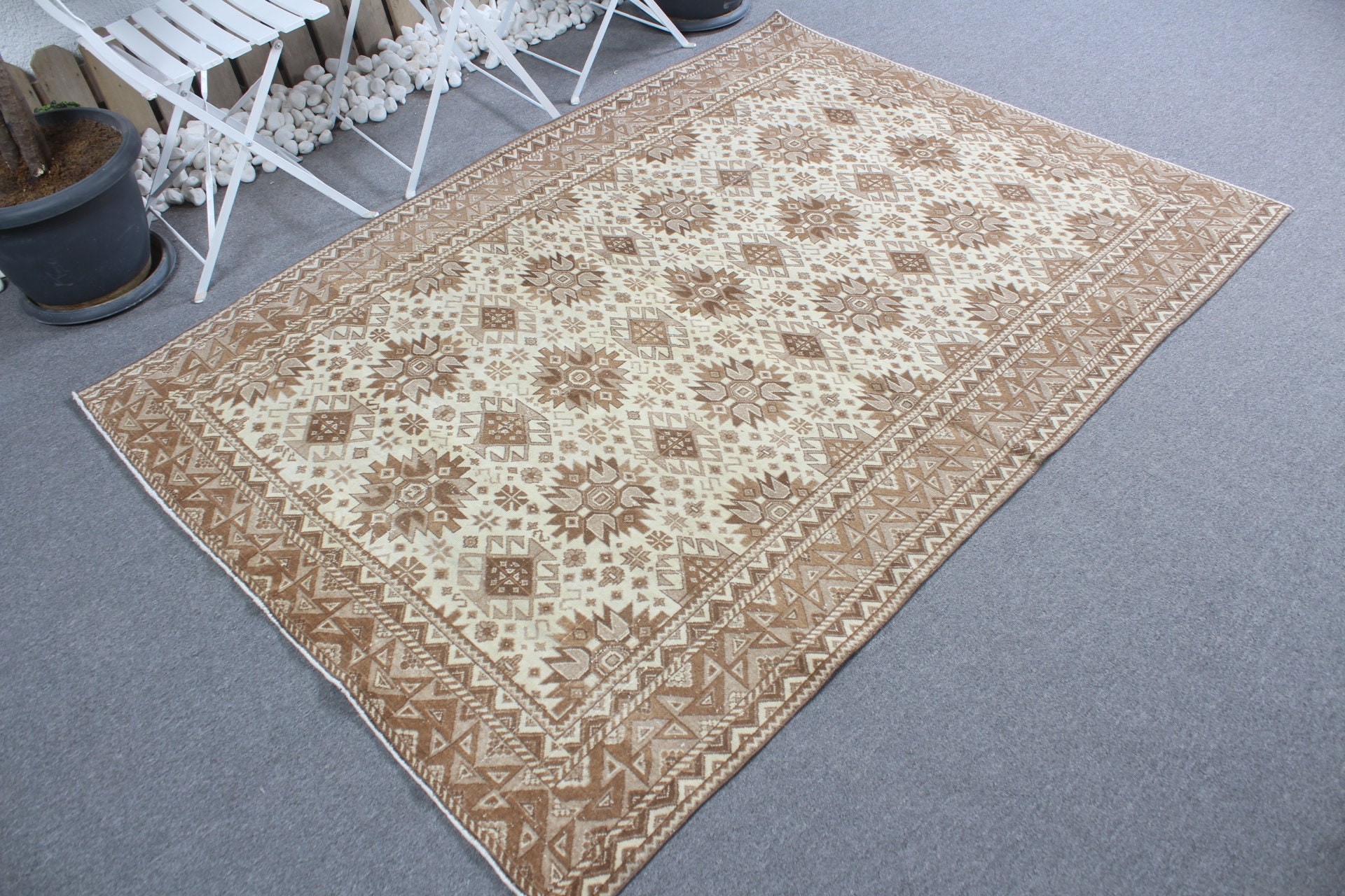 Nursery Rug, Rugs for Floor, Antique Rug, Bedroom Rug, 4.7x6.7 ft Area Rug, Turkish Rug, Kitchen Rug, Art Rug, Beige Cool Rug, Vintage Rugs