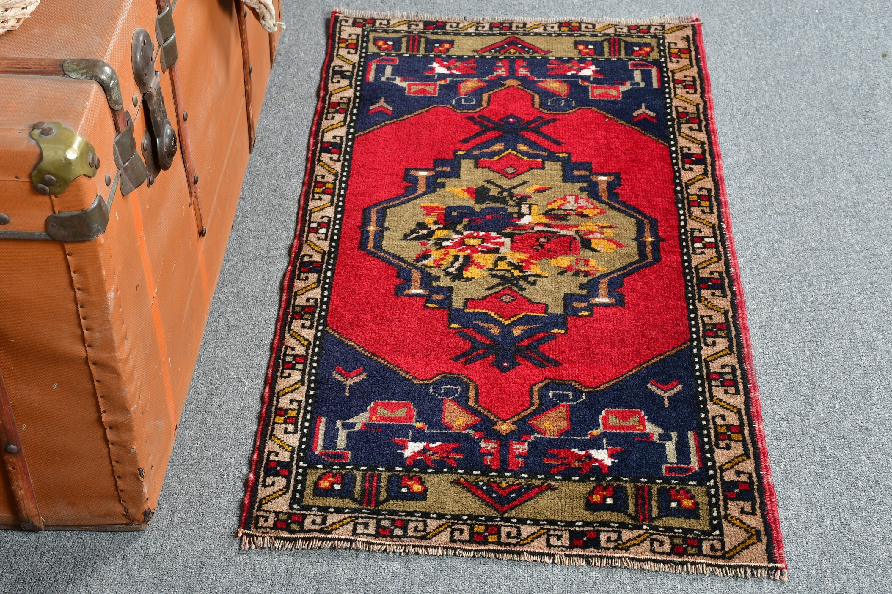 Turkish Rugs, Cool Rug, Nursery Rugs, Vintage Rug, Rugs for Door Mat, Red  1.8x3.3 ft Small Rug, Kitchen Rug