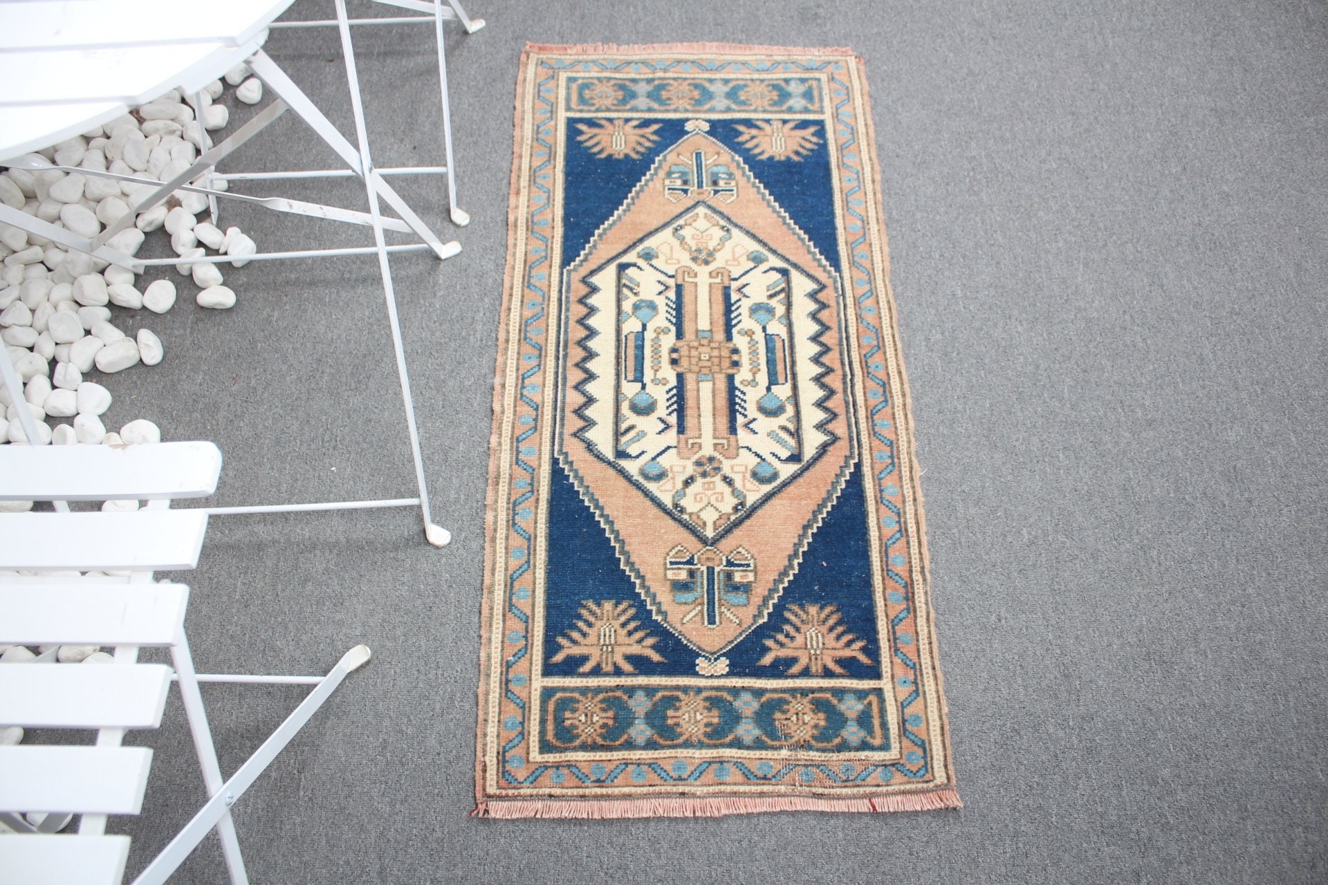 Bathroom Rugs, 1.7x3.7 ft Small Rug, Rugs for Bedroom, Oriental Rug, Orange Floor Rug, Entry Rug, Antique Rugs, Vintage Rug, Turkish Rug