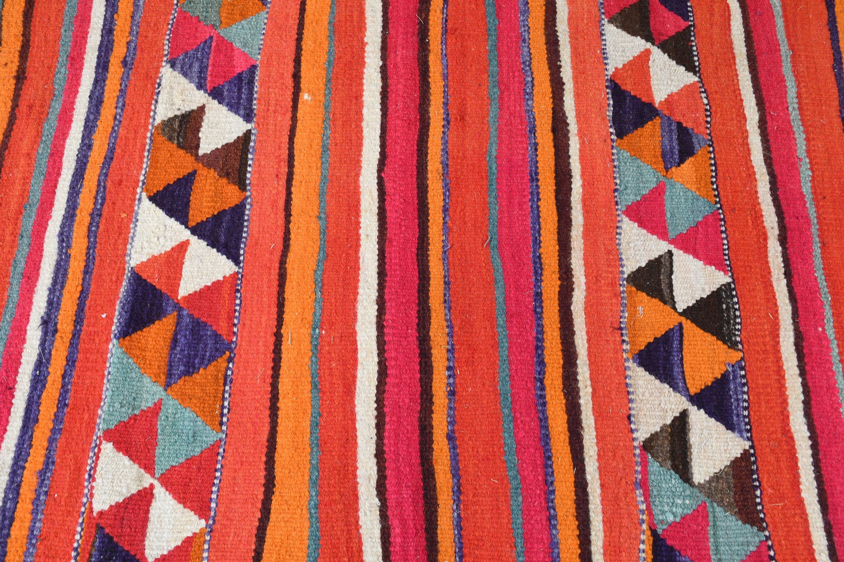 Vintage Rug, Corridor Rug, Pink Anatolian Rugs, 3.1x11.1 ft Runner Rugs, Hallway Rug, Kilim, Turkish Rug, Kitchen Rug