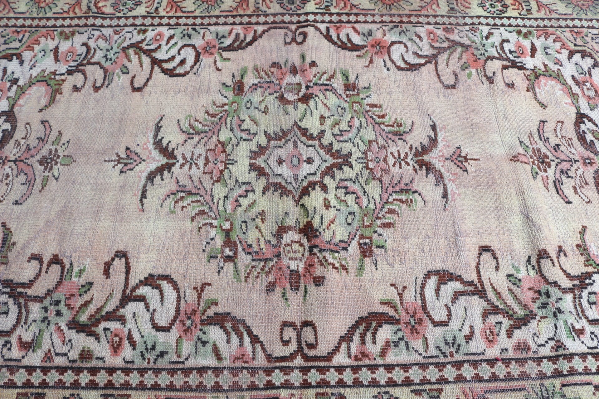 Oriental Rug, Dining Room Rugs, Anatolian Rug, Green  4.8x8.9 ft Large Rugs, Living Room Rug, Vintage Rug, Turkish Rug