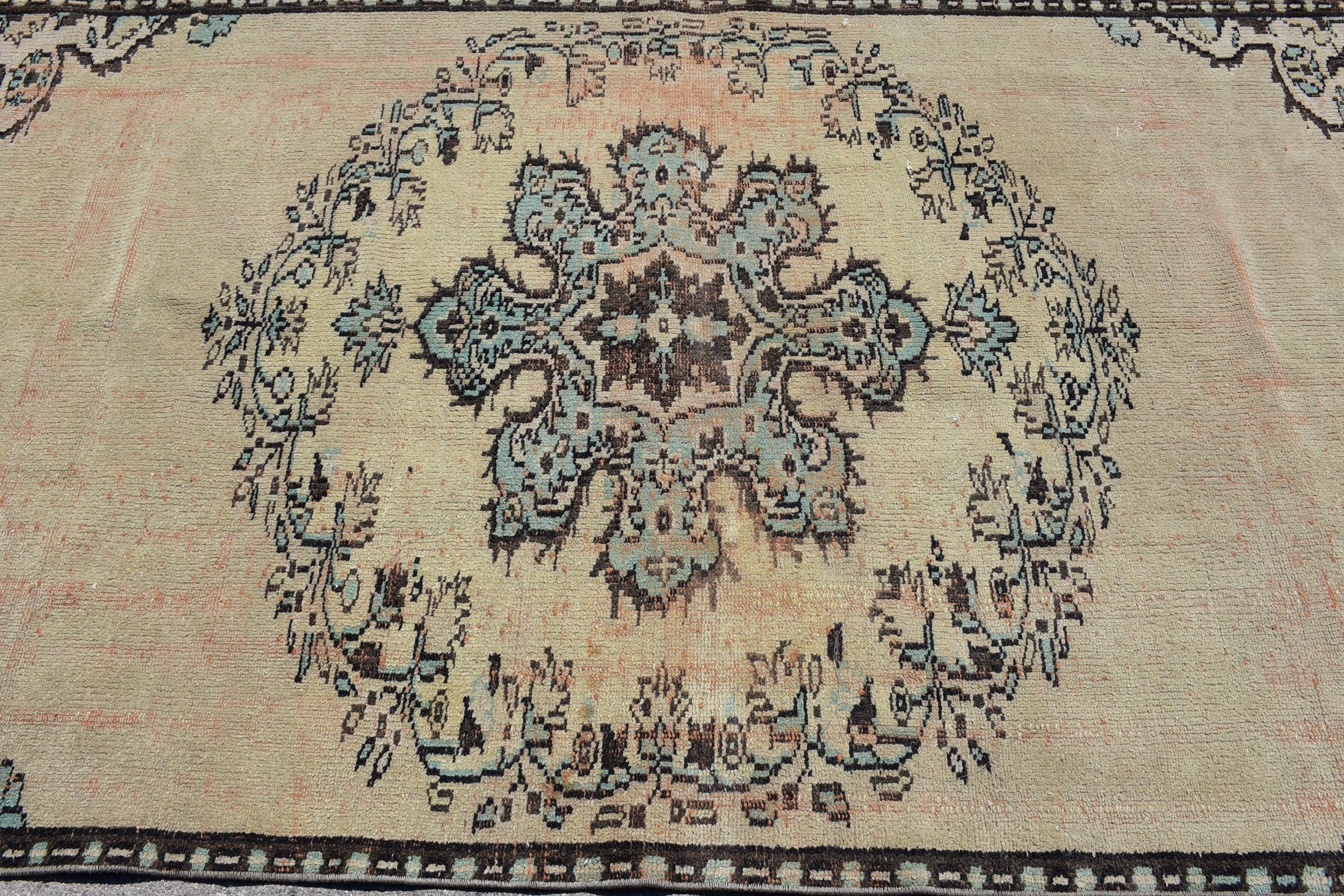 Fas Halıları, 4,5x9,2 ft Büyük Halı, Oturma Odası Halısı, Vintage Halı, Oushak Halıları, Salon Halıları, Düz Dokuma Halıları, Türk Halıları, Salon Halıları