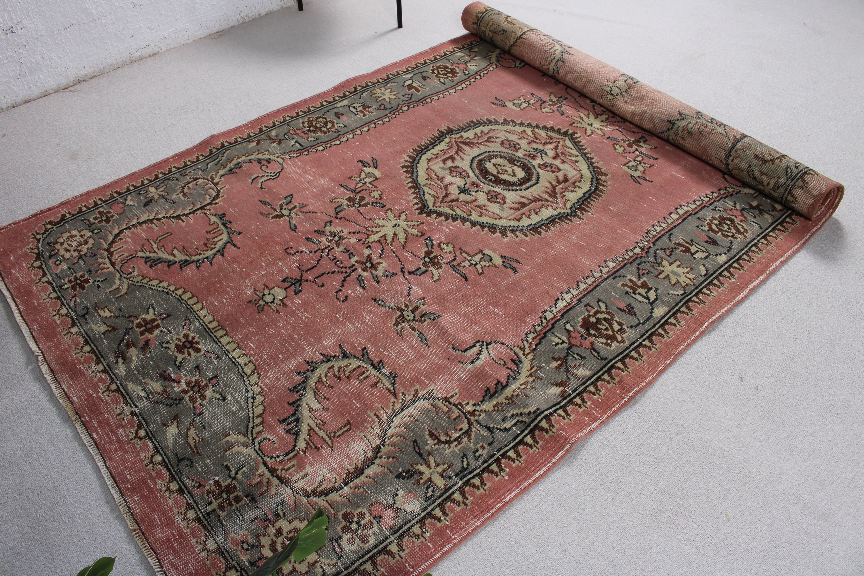 Çocuk Odası Halıları, Turuncu Boho Halısı, 4,7x8,2 ft Alan Halısı, İç Mekan Halısı, Çocuk Odası Halıları, Anadolu Halıları, Türk Halıları, Vintage Halı, Antika Halılar