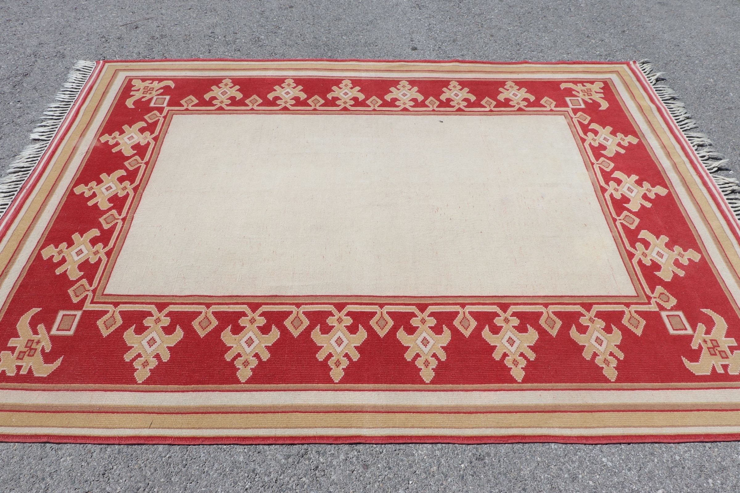 Vintage Halı, Havalı Halı, Estetik Halılar, 5.9x7.8 ft Büyük Halı, Oryantal Halı, Yatak Odası Halısı, Yemek Odası Halısı, Türk Halısı, Bej Soğuk Halılar