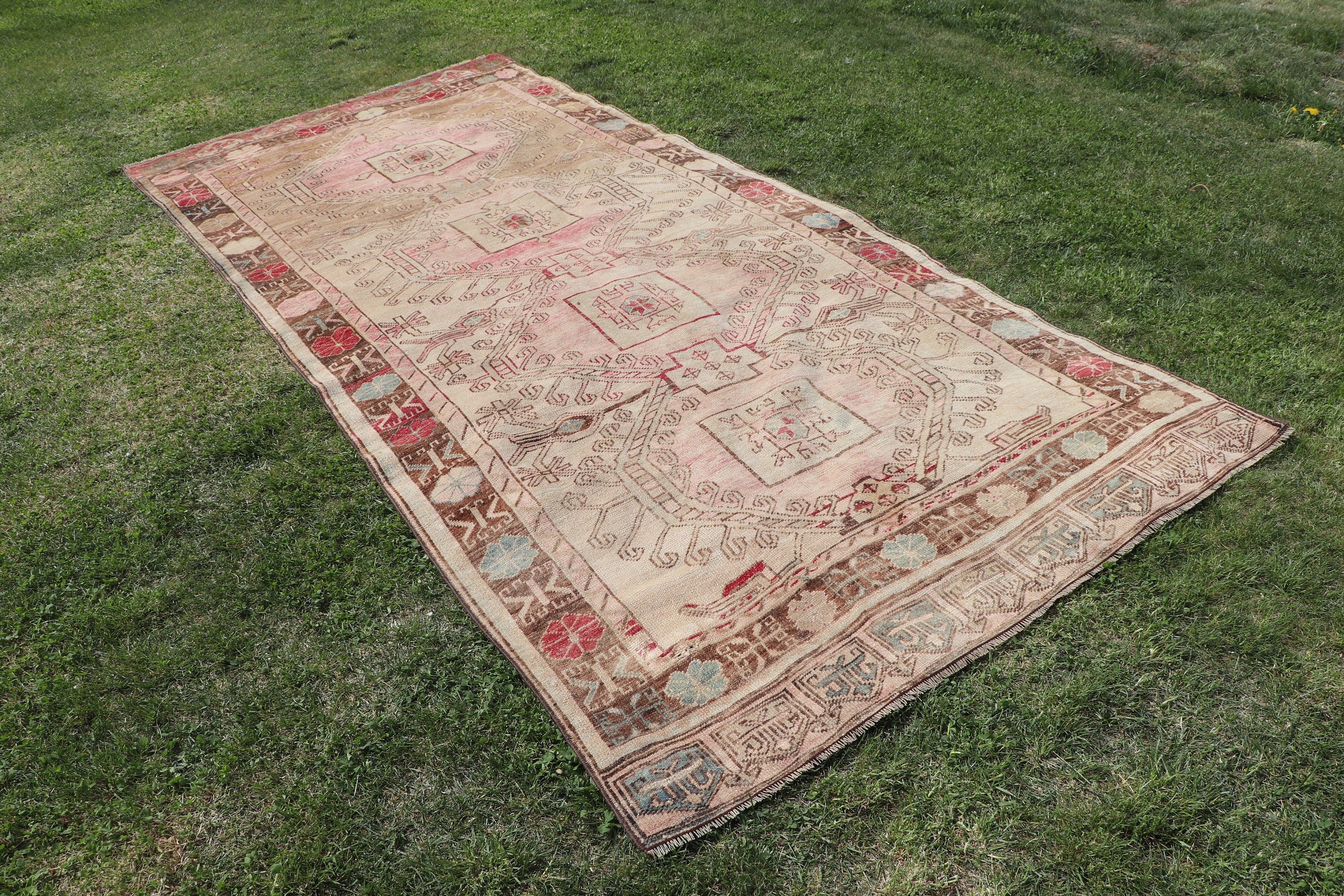 Düz Dokuma Halılar, Türk Halıları, Oturma Odası Halısı, 4.9x10.9 ft Büyük Halı, Büyük Boho Halıları, Vintage Halı, Fas Halısı, Bej Ev Dekor Halısı