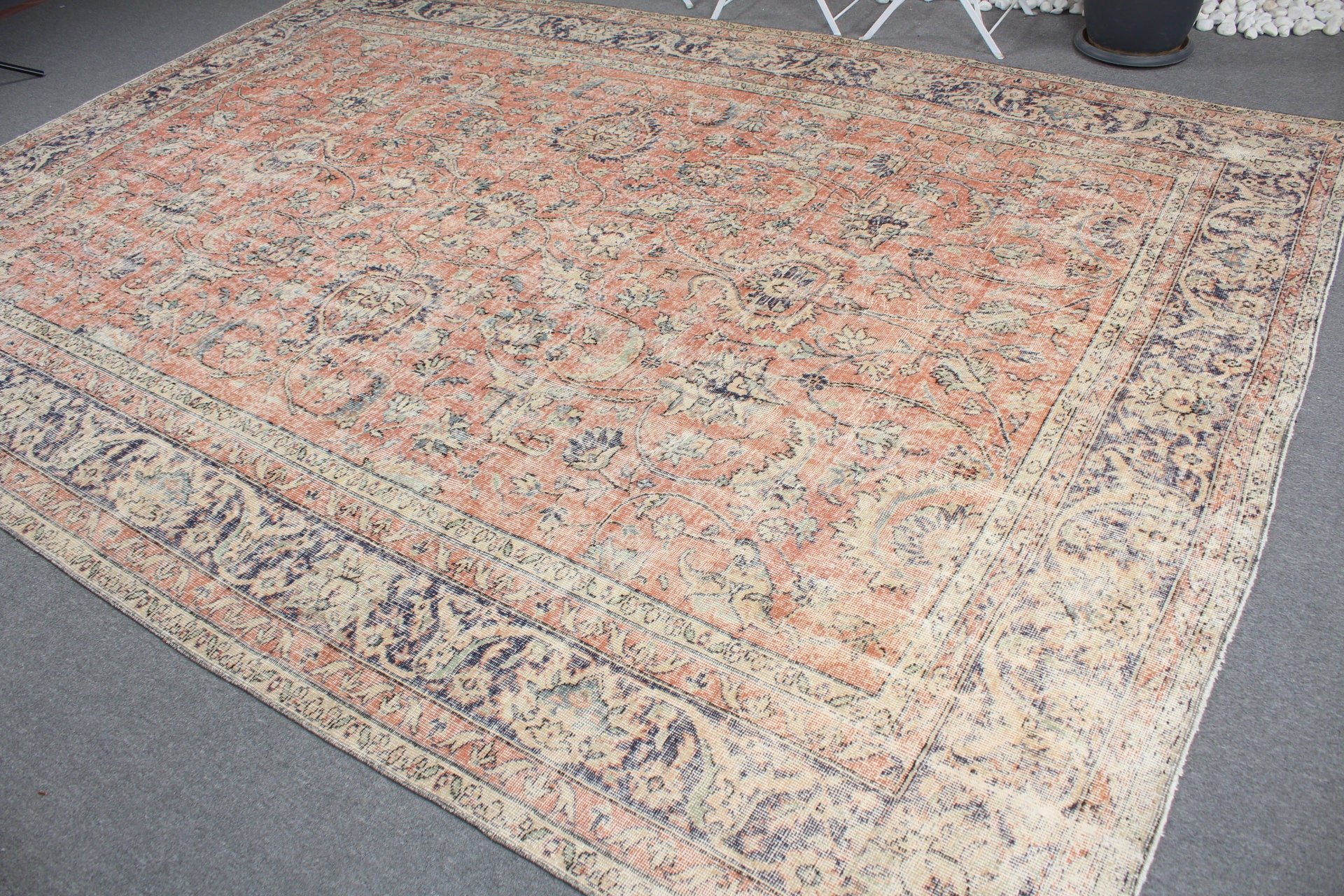 Salon Rugs, Turkish Rug, Wool Rug, Rugs for Saloon, 8.2x11.6 ft Oversize Rugs, Vintage Rug, Saloon Rug, Moroccan Rugs, Orange Antique Rugs