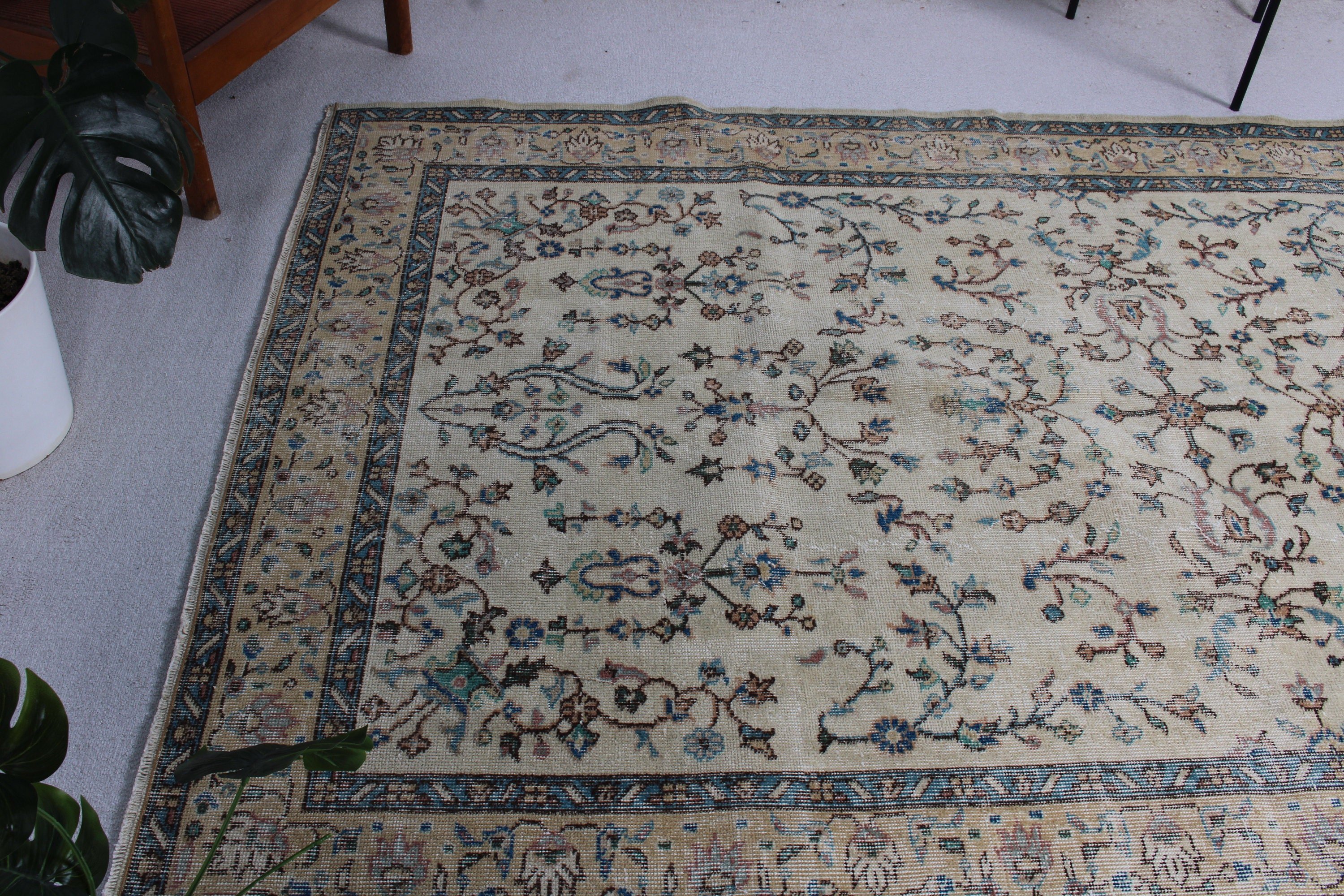 Büyük Boho Halı, Bej Mutfak Halısı, El Yapımı Halı, Düz Dokuma Halı, 5.5x9 ft Büyük Halı, El Dokuma Halı, Yatak Odası Halıları, Vintage Halılar, Türk Halıları