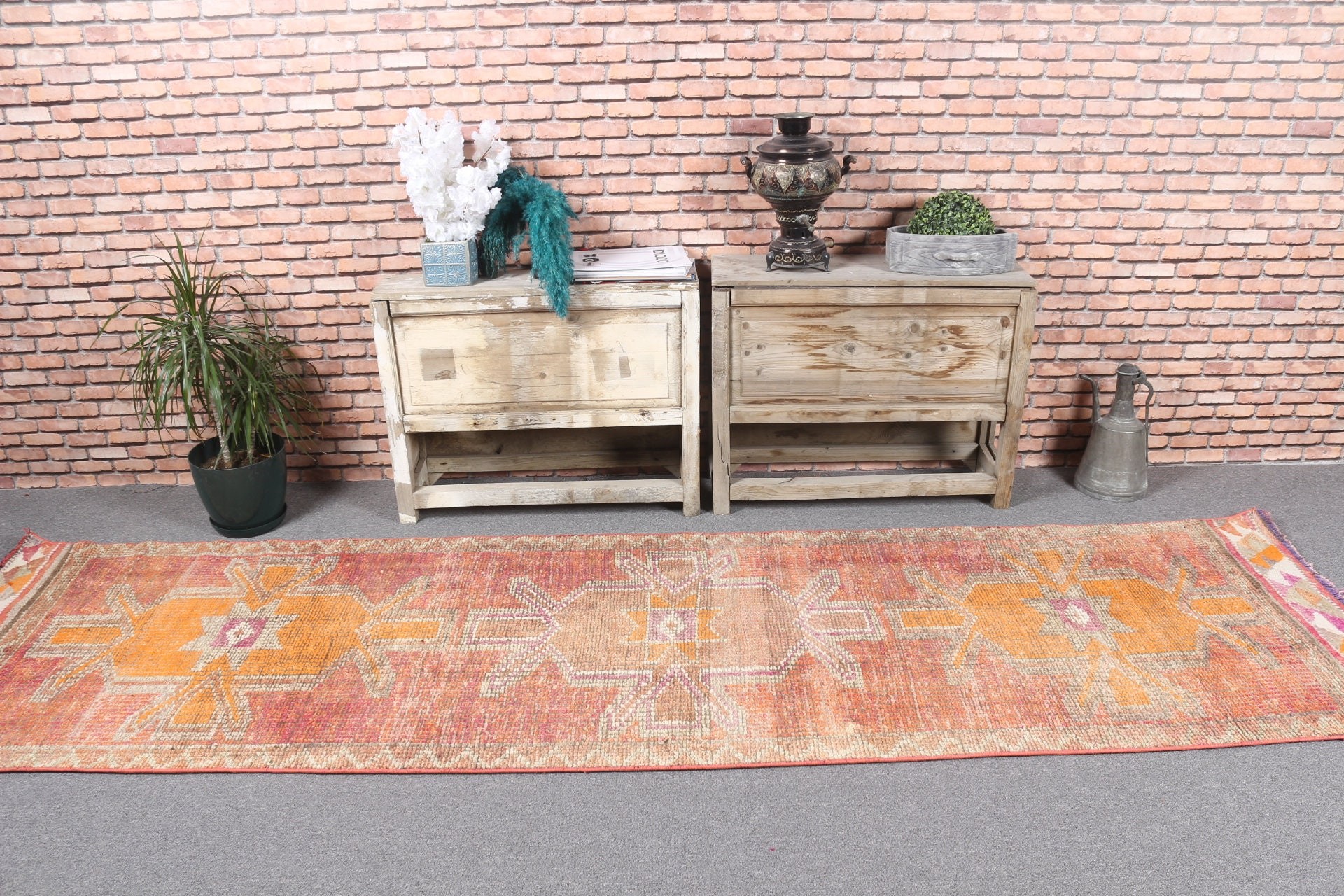 Koridor Halıları, Kırmızı Oryantal Halı, Ev Dekorasyonu Halıları, Mutfak Halıları, Vintage Halı, Fas Halıları, 2.9x10.6 ft Runner Halısı, Pastel Halı, Türk Halısı