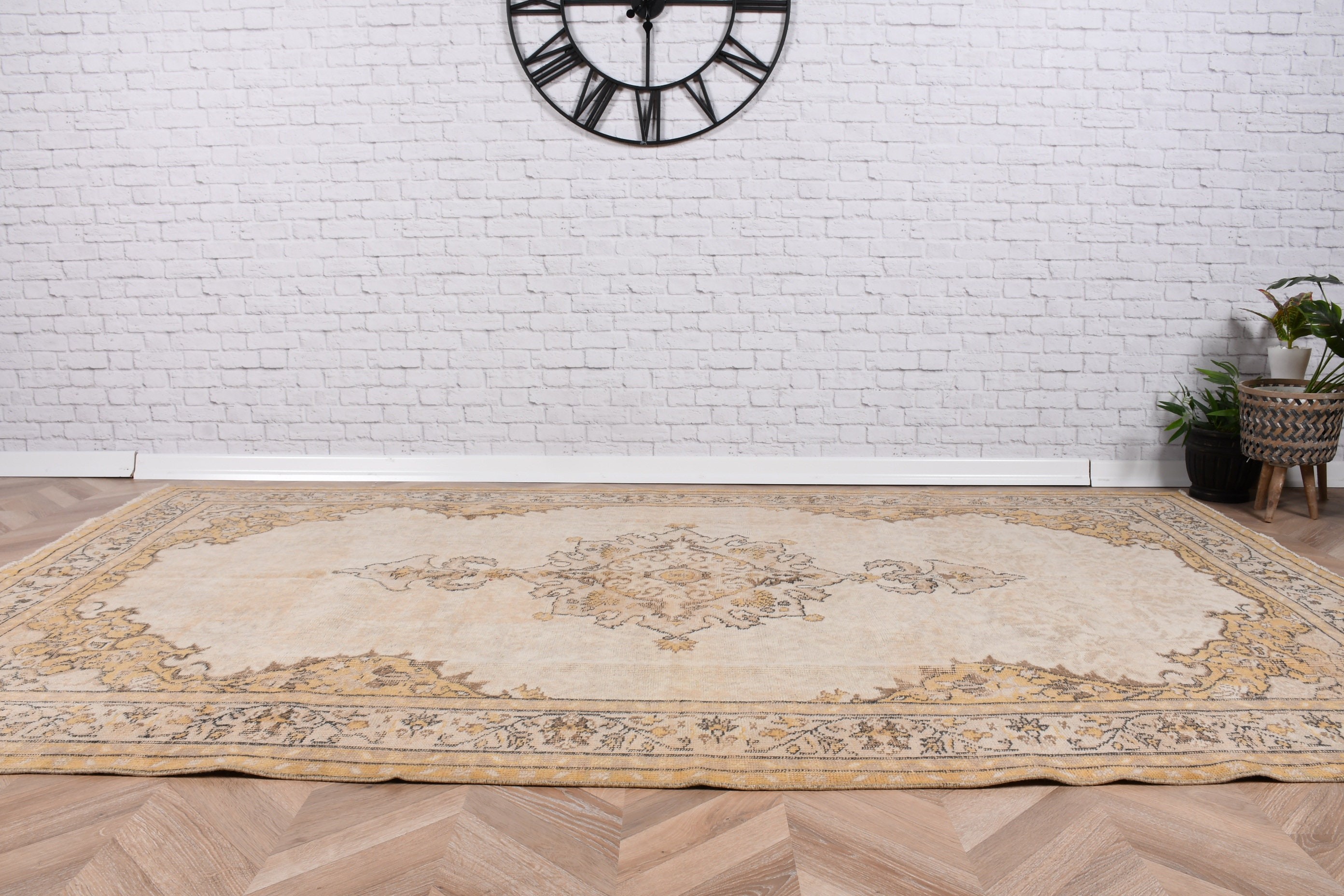 Büyük Boho Halıları, Türk Halıları, Yatak Odası Halısı, Etnik Halı, Salon Halısı, Sarı Mutfak Halısı, Lüks Halı, Vintage Halılar, 5,3x9 ft Büyük Halılar