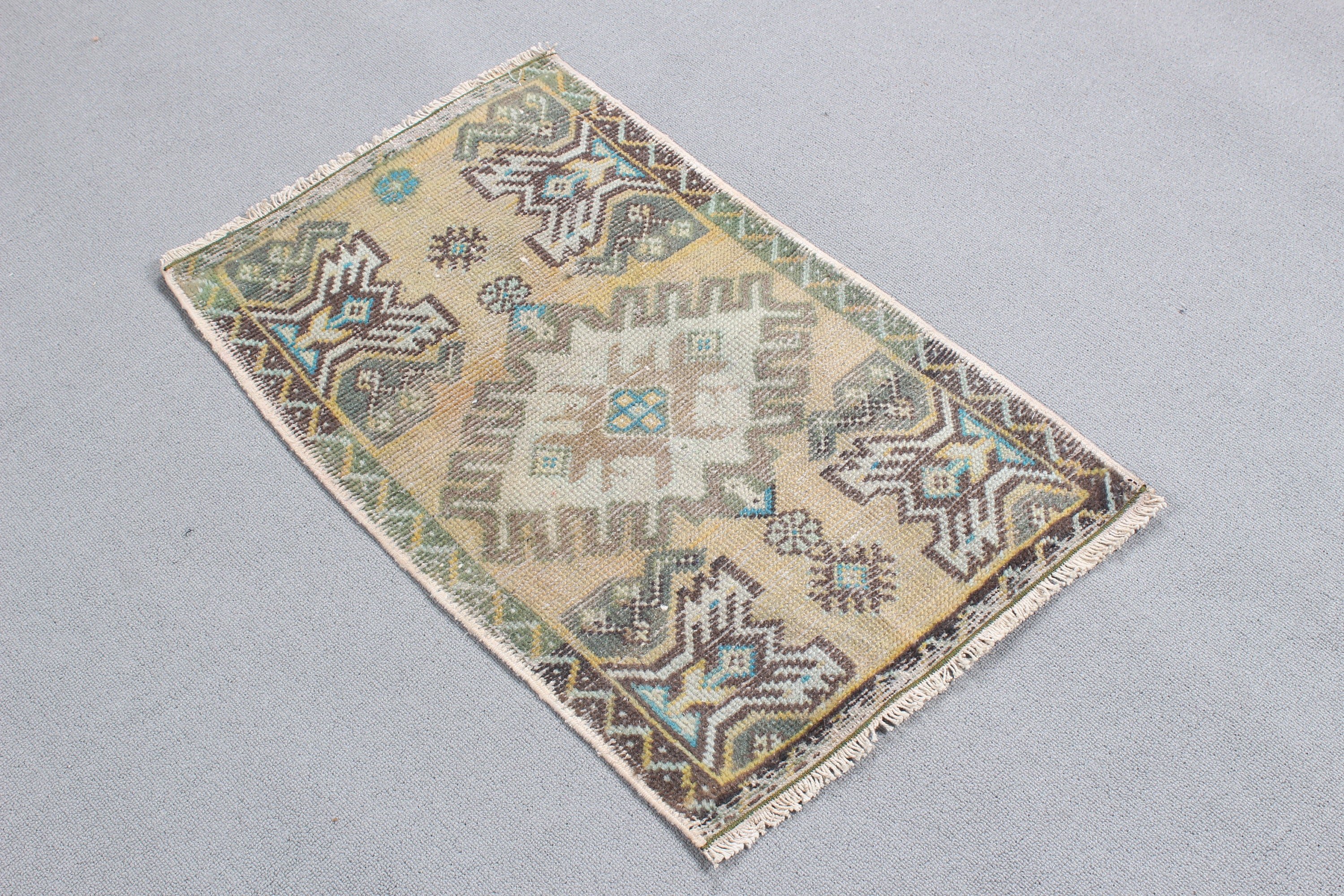 Turkish Rugs, Small Area Rug, Luxury Rugs, Bedroom Rugs, Bronze Antique Rugs, Entry Rugs, 1.5x2.5 ft Small Rug, Modern Rugs, Vintage Rug