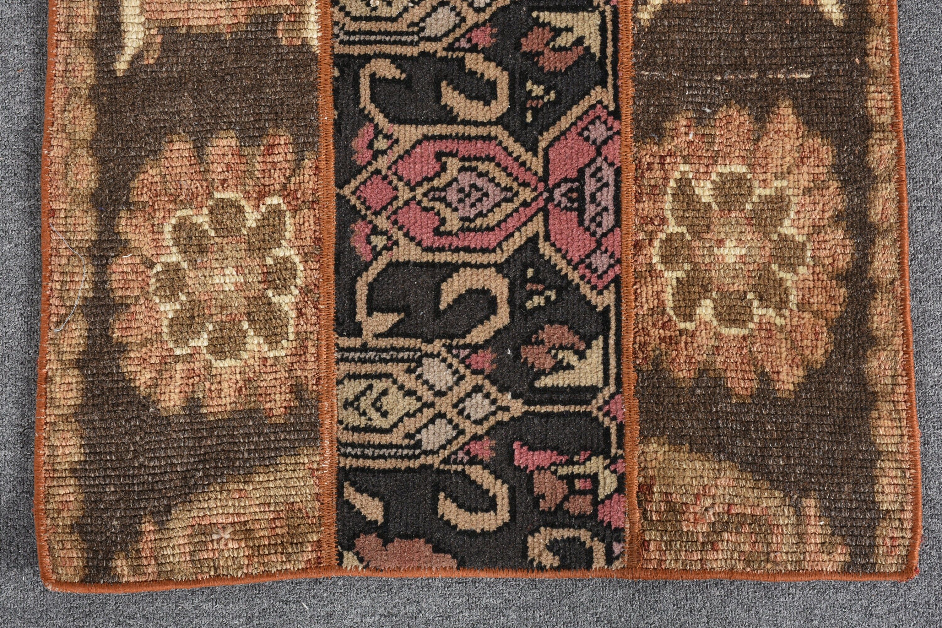 Anatolian Rugs, Turkish Rugs, Wall Hanging Rug, Entry Rugs, Bohemian Rugs, 2x2.9 ft Small Rugs, Vintage Rug, Brown Moroccan Rug, Cool Rug