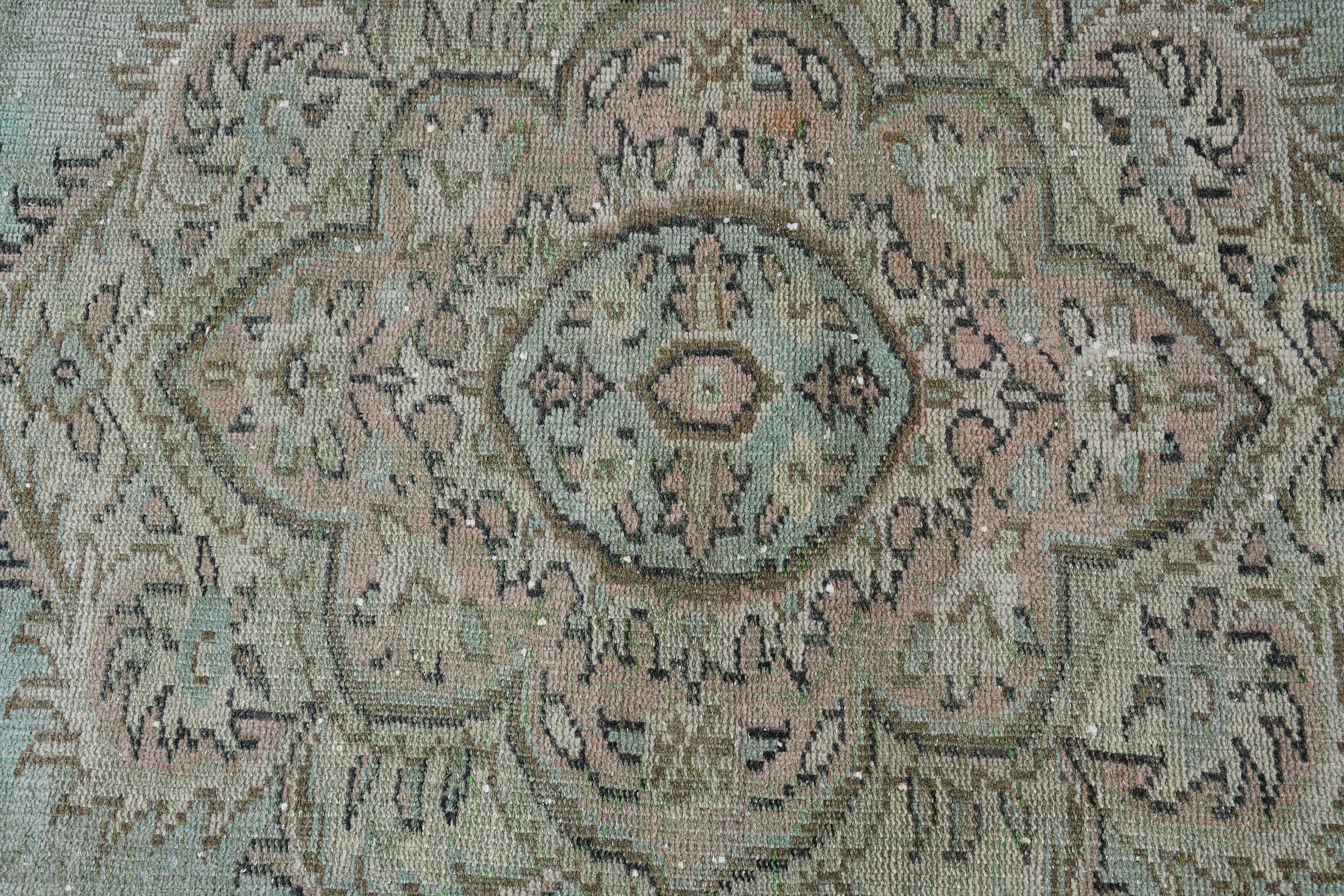 Nursery Rugs, Green Cool Rug, Vintage Rug, 4.4x9 ft Area Rug, Turkish Rugs, Office Rug, Kitchen Rug, Rugs for Kitchen, Moroccan Rug