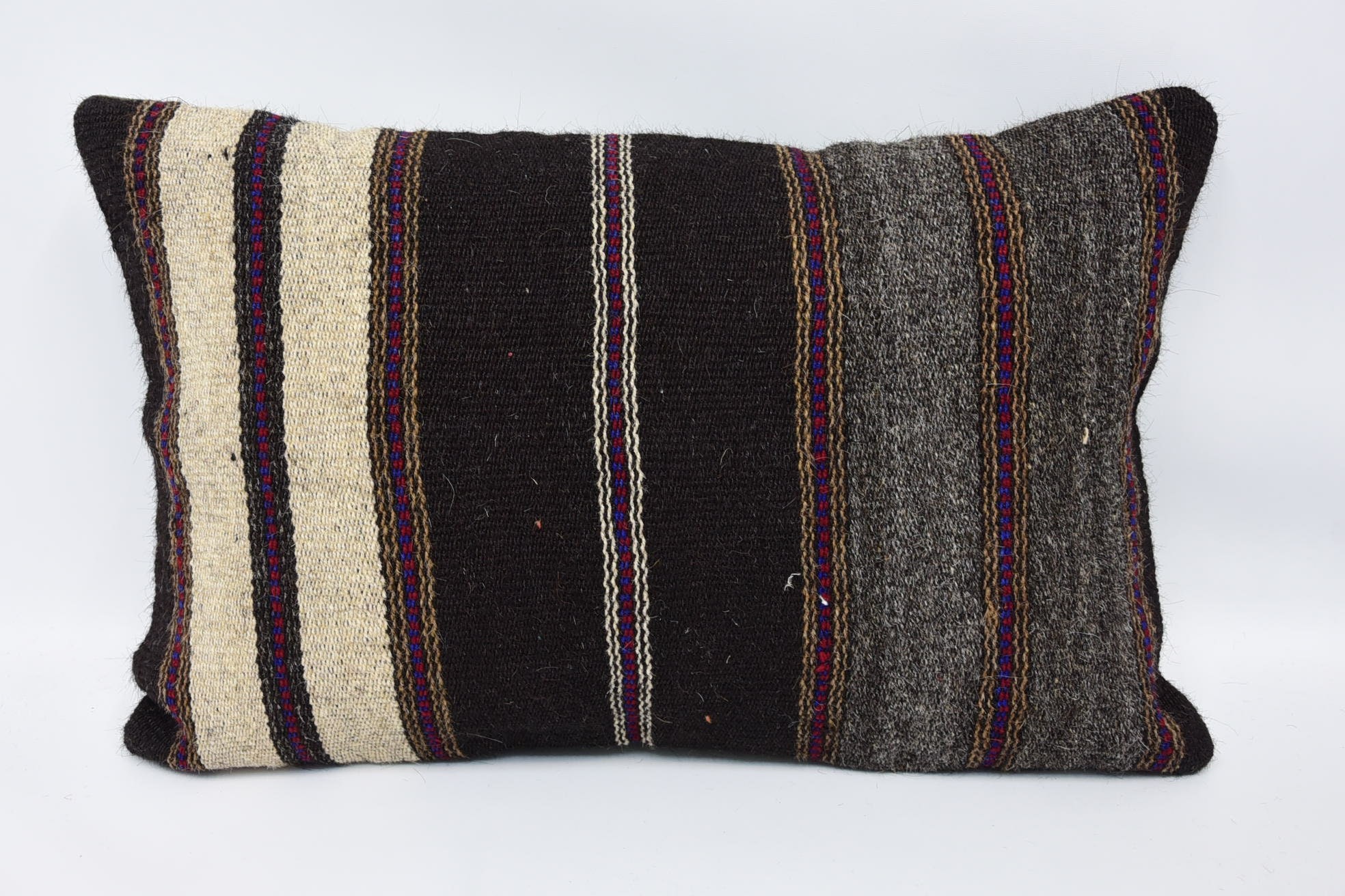 Aesthetic Pillow Case, 16"x24" Brown Pillow Case, Gift Pillow, Indoor Pillow Case, Vintage Kilim Throw Pillow, Interior Designer Pillow