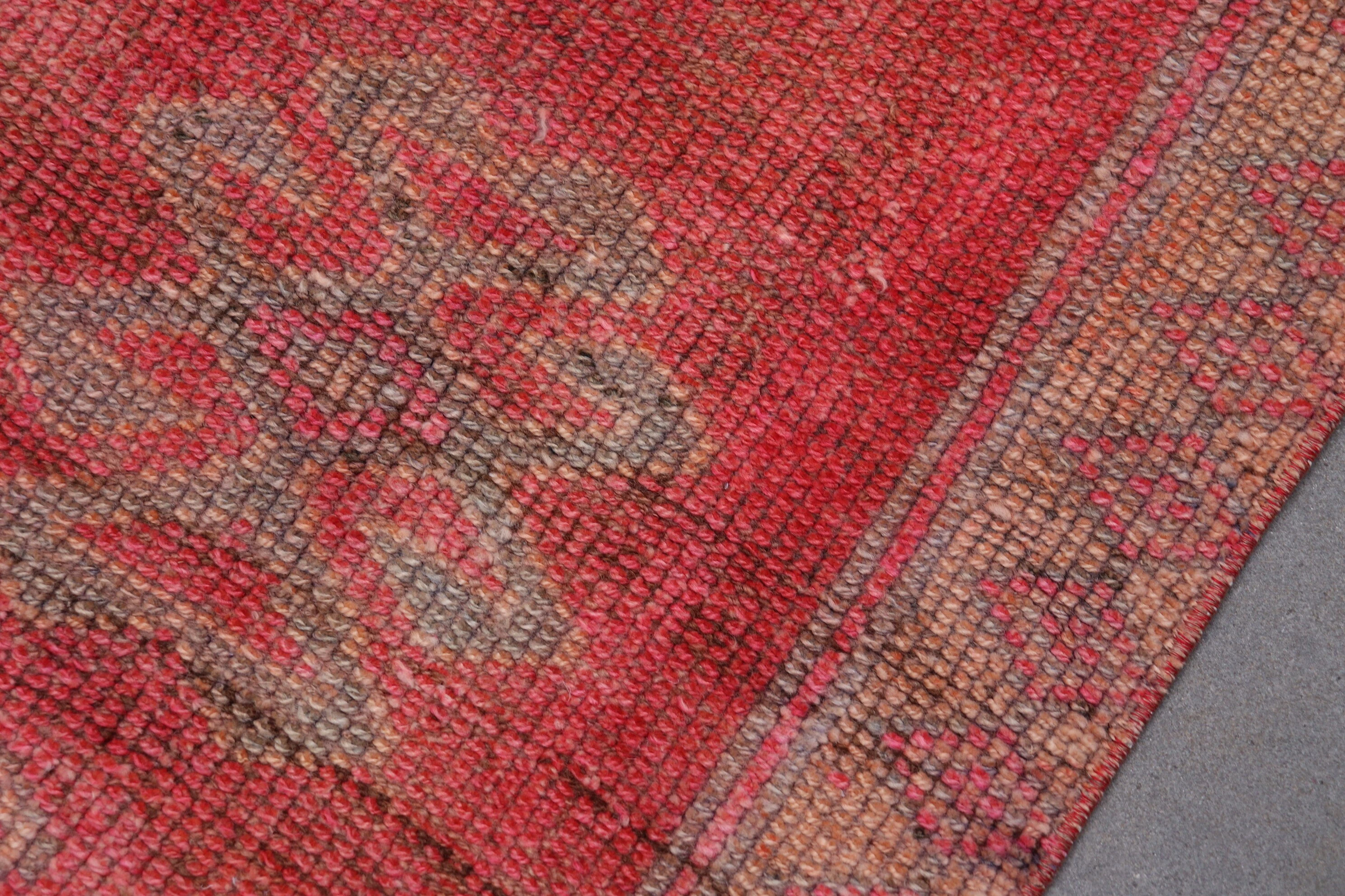 Pink Oriental Rug, 3.9x11.1 ft Runner Rugs, Kitchen Rug, Oushak Rug, Turkish Rugs, Stair Rug, Oriental Rug, Rugs for Runner, Vintage Rug