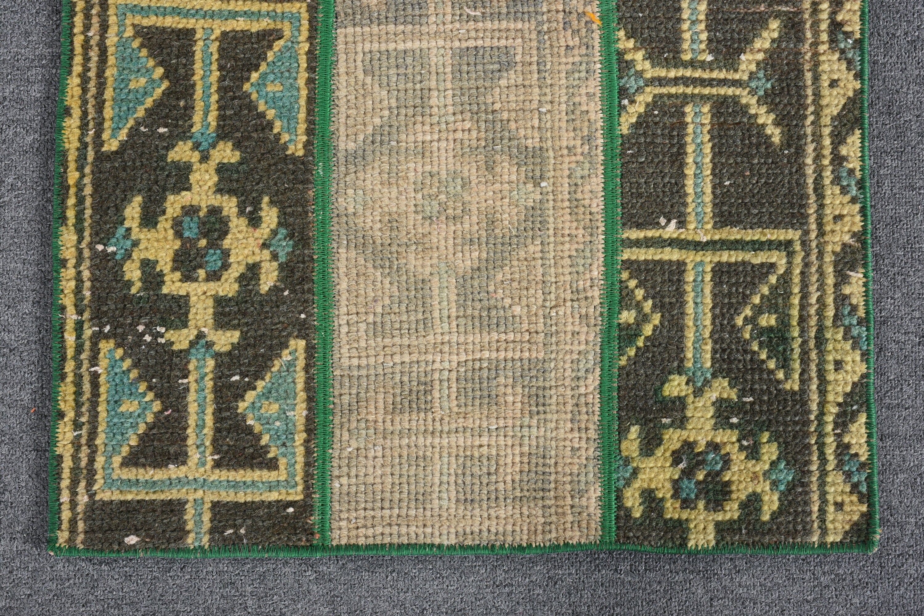 1.7x3.1 ft Small Rugs, Turkish Rug, Vintage Rug, Rugs for Entry, Bedroom Rug, Oriental Rug, Green Wool Rug, Moroccan Rug, Door Mat Rug