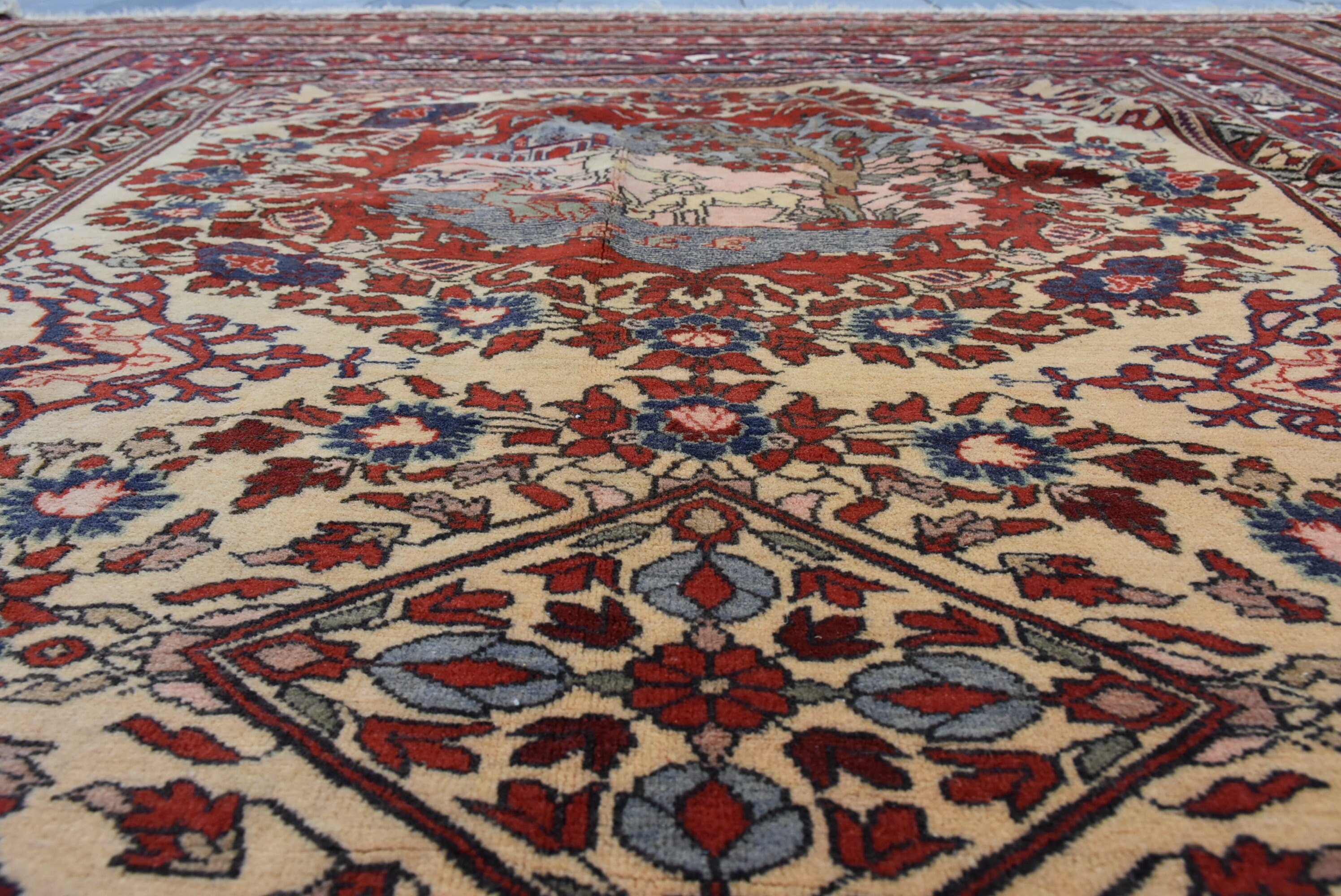 6.7x9 ft Büyük Halı, Türk Halısı, Vintage Halı, Yün Halılar, Eklektik Halı, Kırmızı Yatak Odası Halıları, Yemek Odası Halısı, Yatak Odası Halısı, Salon Halıları