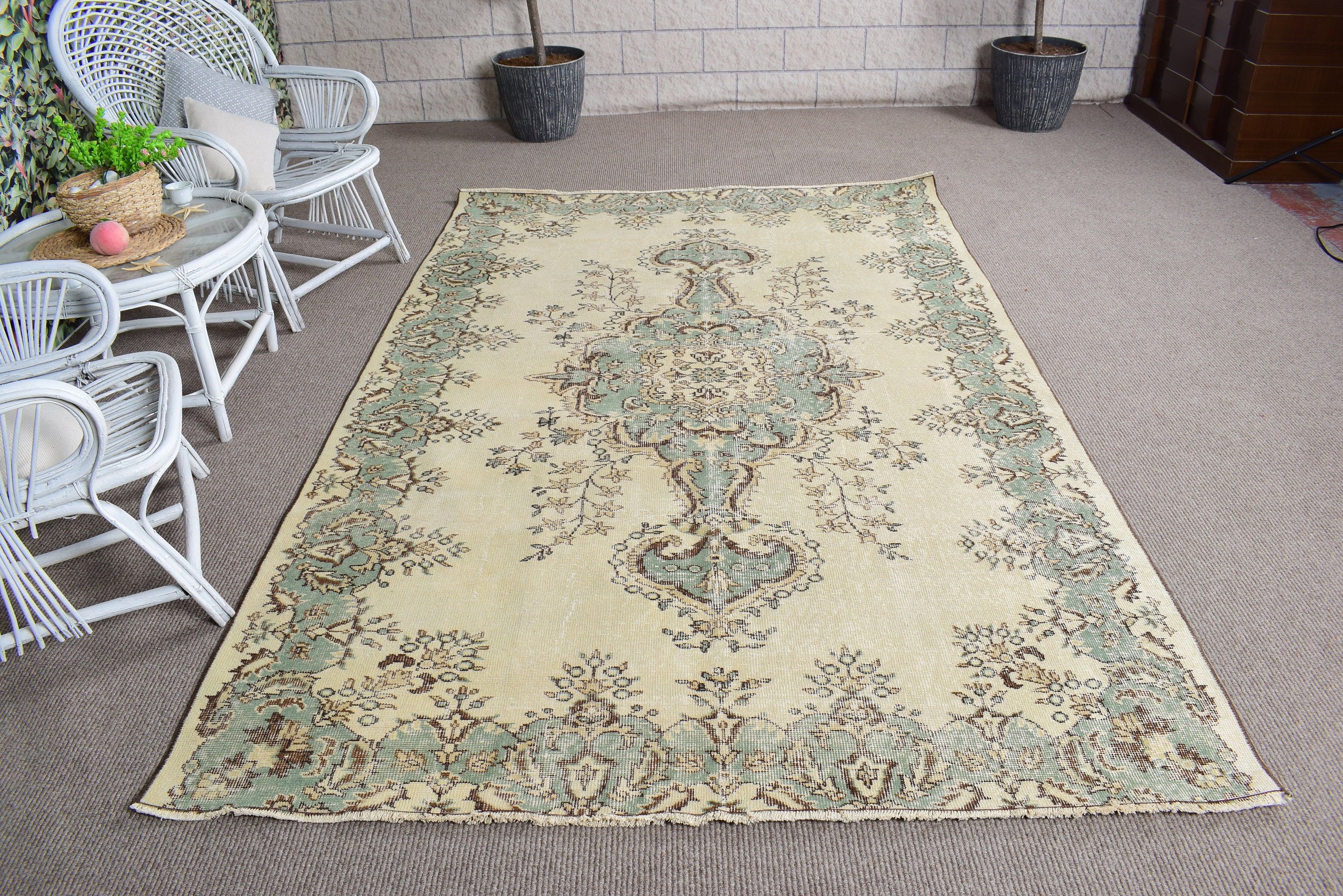 Yatak Odası Halıları, Ev Dekorasyonu Halısı, Büyük Vintage Halı, Boho Halıları, Bej Modern Halılar, Vintage Halılar, 5.8x9 ft Büyük Halılar, Fas Halısı, Türk Halısı