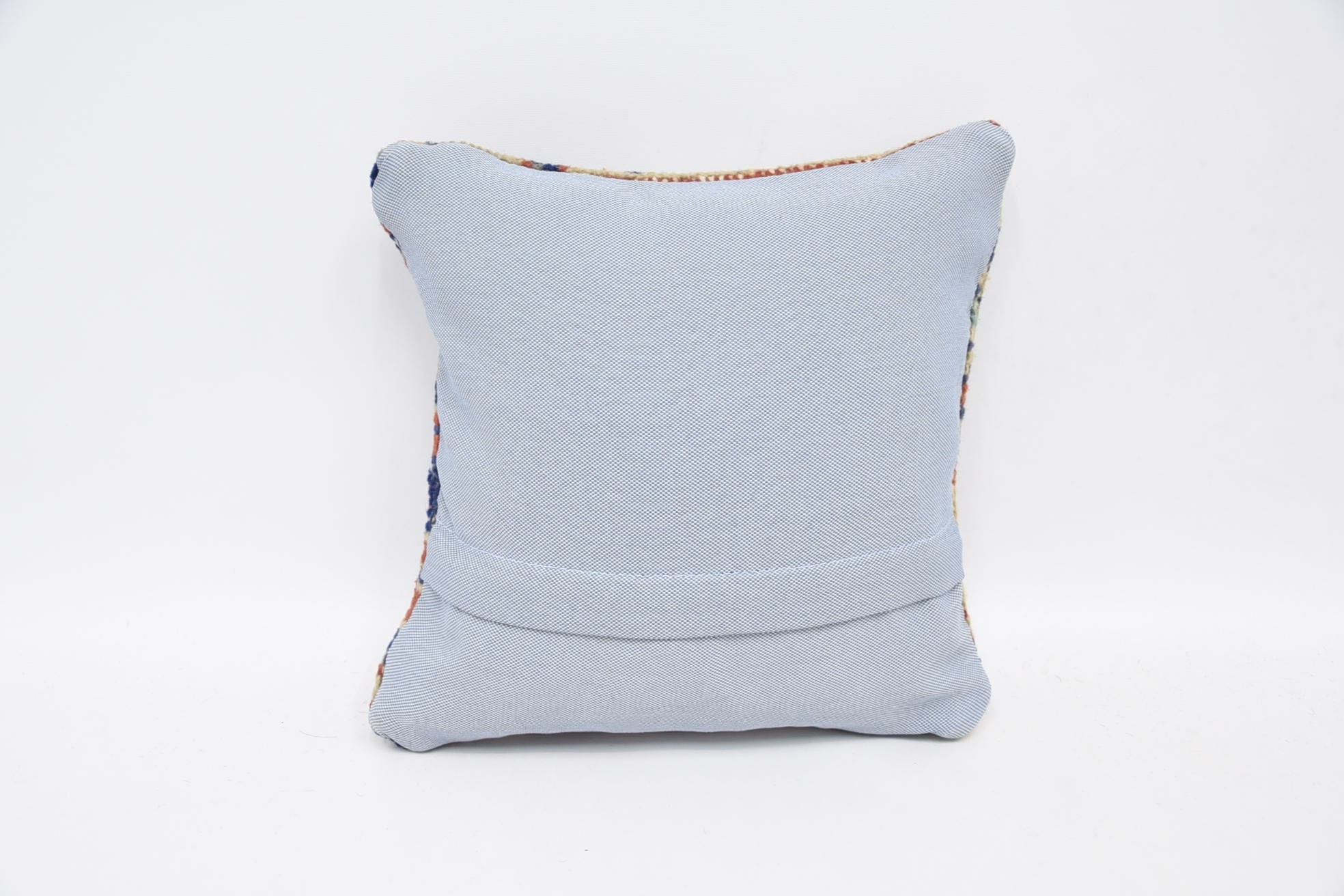 Handmade Kilim Cushion, 12"x12" Blue Cushion, Antique Pillows, Colorful Pillow, Vintage Pillow, Indoor Cushion Case