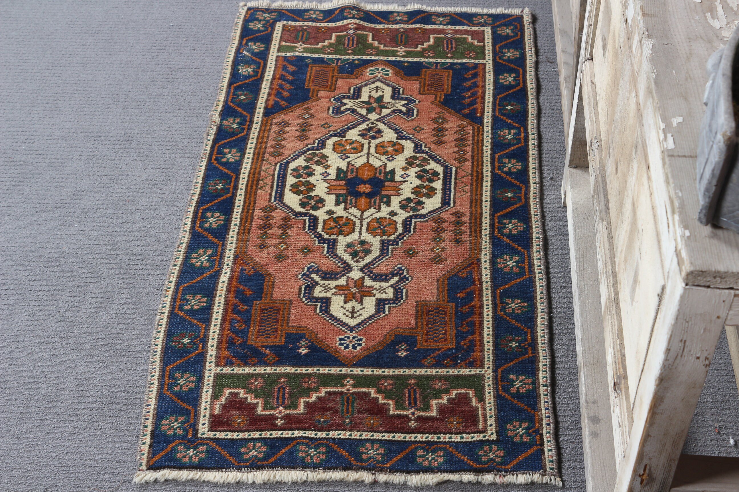 Yün Halı, Türk Halıları, Oushak Halıları, Banyo Halıları, Kahverengi Yatak Odası Halısı, Giriş Halıları, Vintage Halı, Mutfak Halısı, 2x3,7 ft Küçük Halı