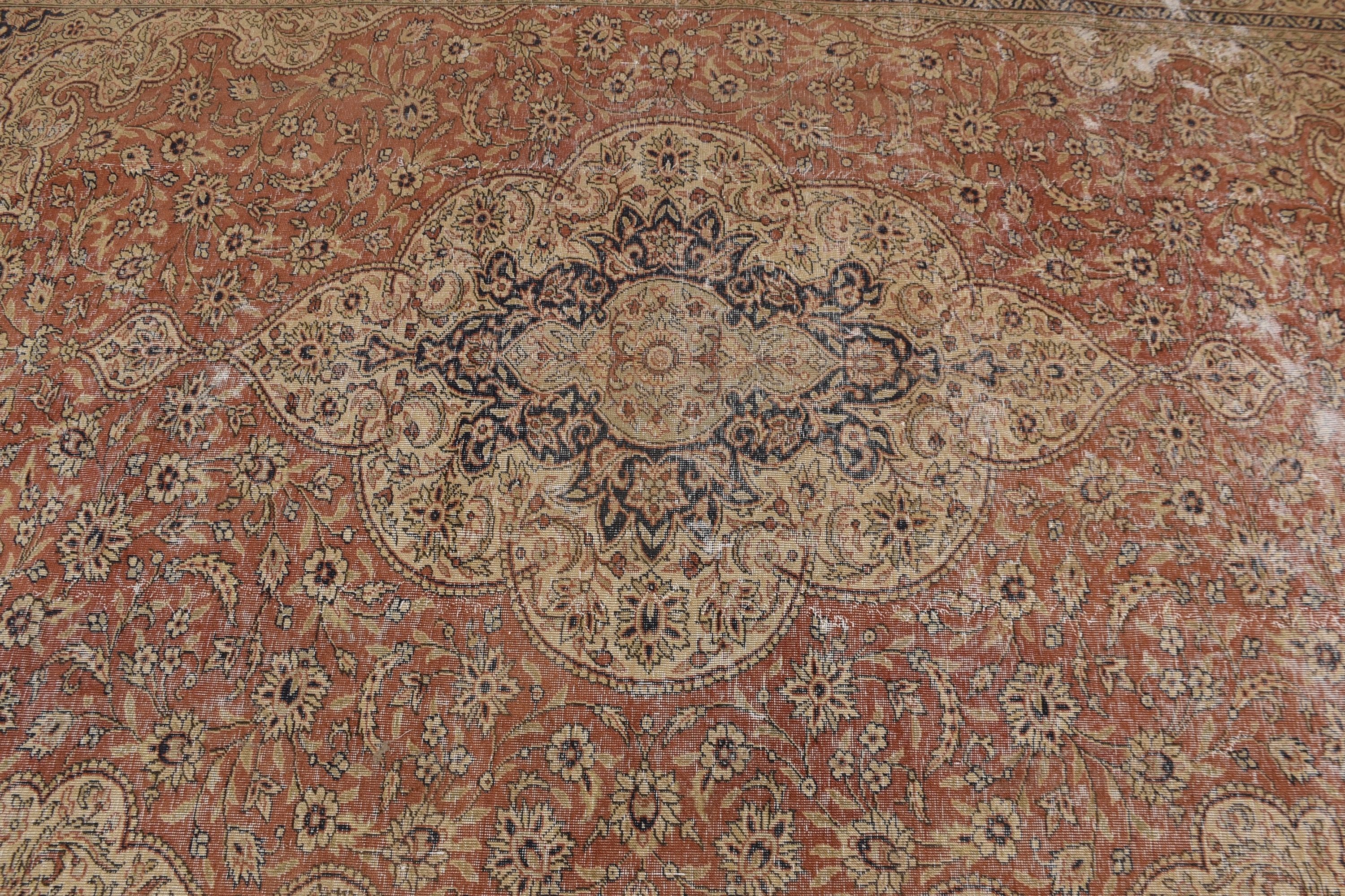 Yün Halı, Türk Halısı, Yemek Odası Halısı, Kabile Halısı, Oushak Halısı, Salon Halıları, 6,3x9,7 ft Büyük Halı, Kırmızı Yer Halısı, Vintage Halı, Salon Halısı