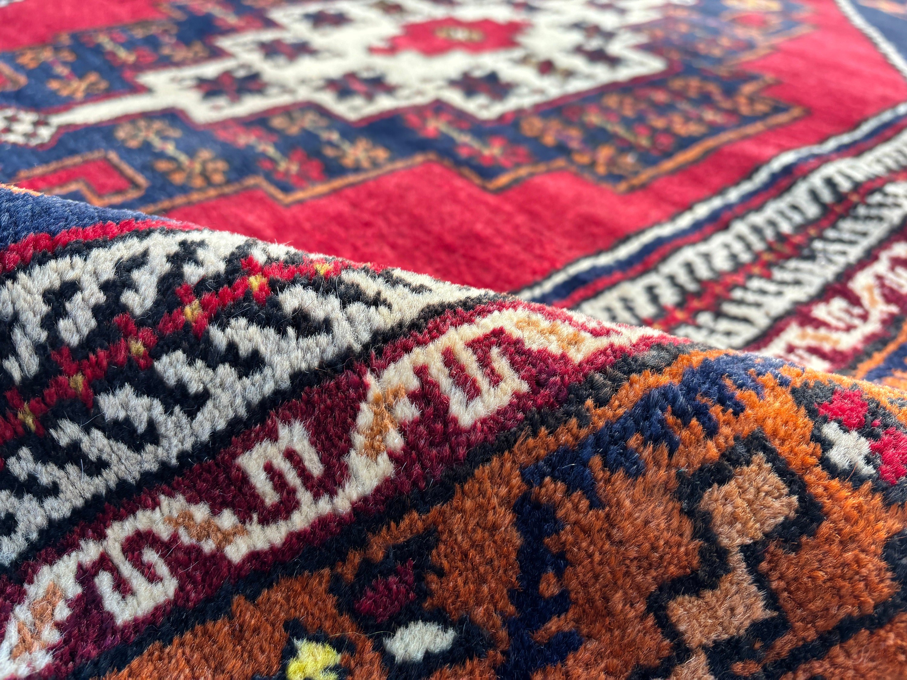 Decorative Rug, Orange Oriental Rug, Turkish Rugs, 3.4x6.3 ft Accent Rugs, Flatweave Rugs, Vintage Rugs, Kitchen Rug, Vintage Accent Rug