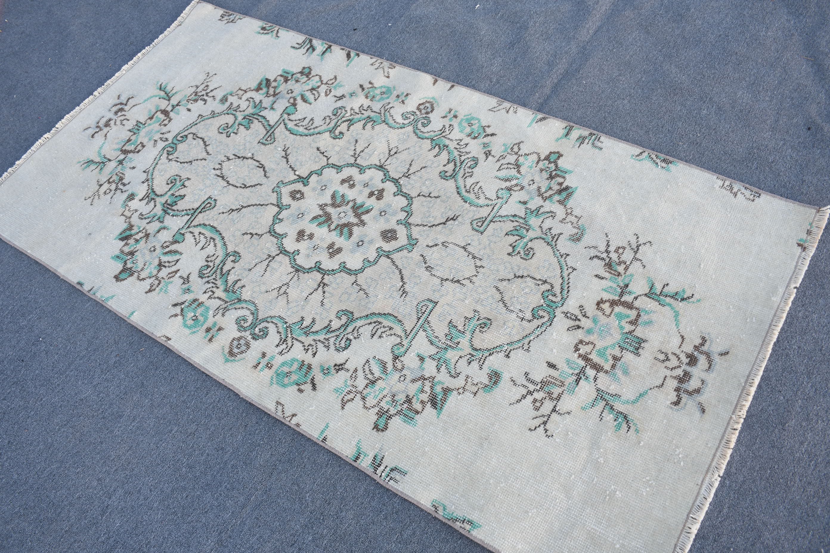 Türk Halısı, 3.1x6.1 ft Aksan Halısı, Ev Dekorasyonu Halıları, Yün Halıları, Vintage Halı, Giriş Halısı, Yatak Odası Halıları, Bej Fas Halıları, Pastel Halılar