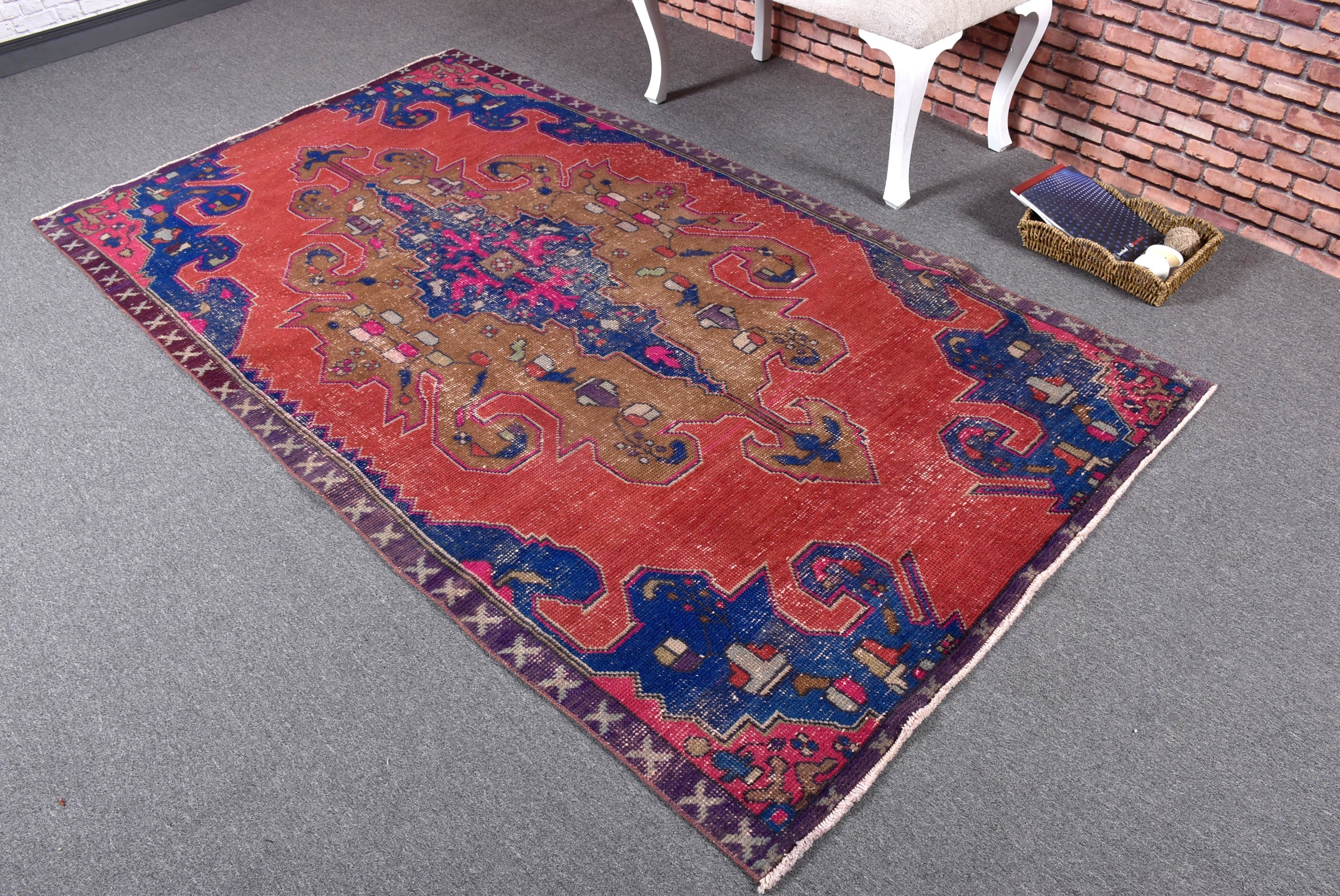 Açıklama Halısı, Fas Halıları, Vintage Halılar, Boho Alan Halıları, El Dokuma Halı, Çocuk Halısı, 4.2x7.8 ft Alan Halıları, Mavi Modern Halılar, Türk Halısı