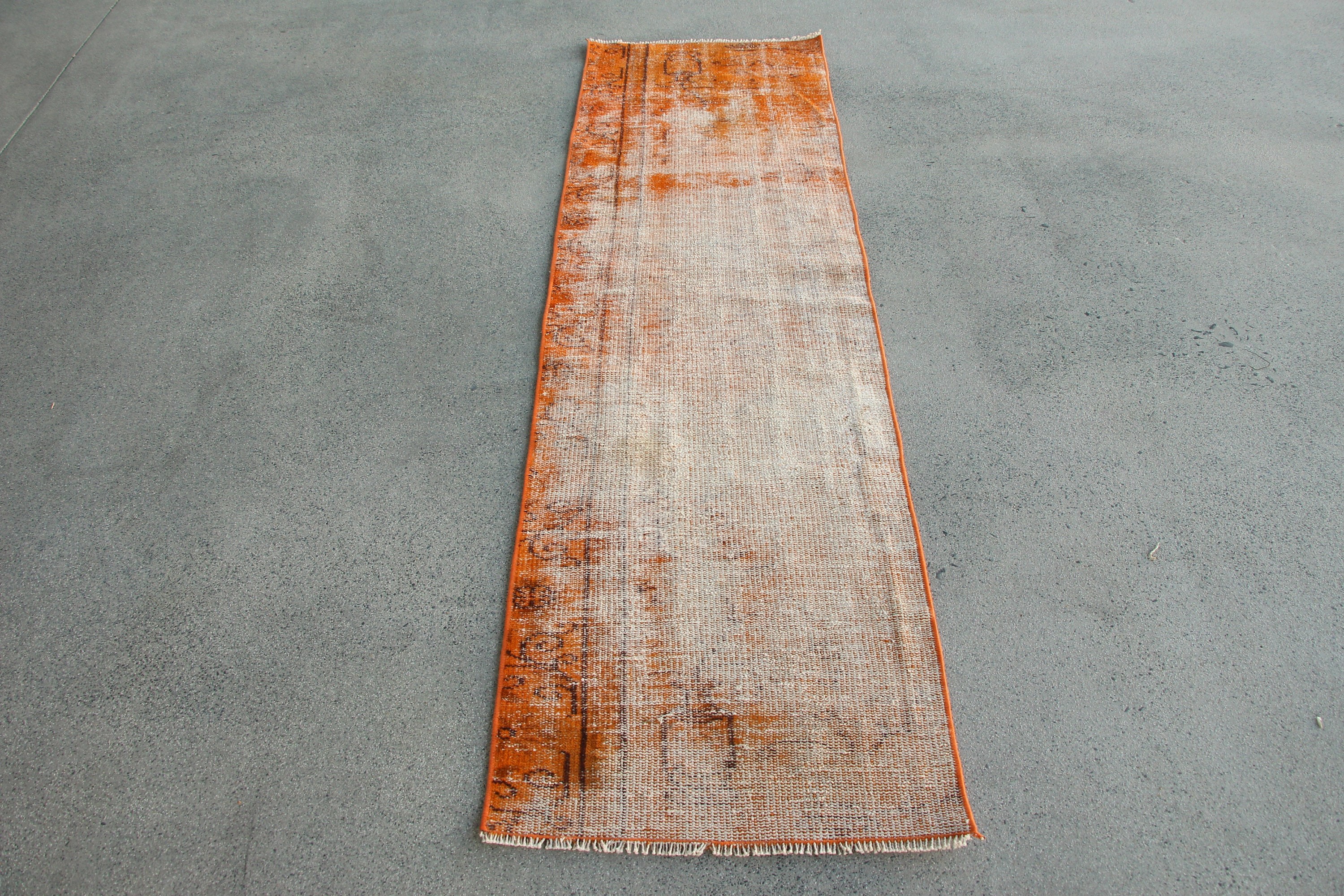 Kitchen Rugs, 2x6.9 ft Runner Rug, Rugs for Runner, Vintage Rug, Hallway Rugs, Orange Anatolian Rugs, Wool Rug, Turkish Rug, Stair Rug