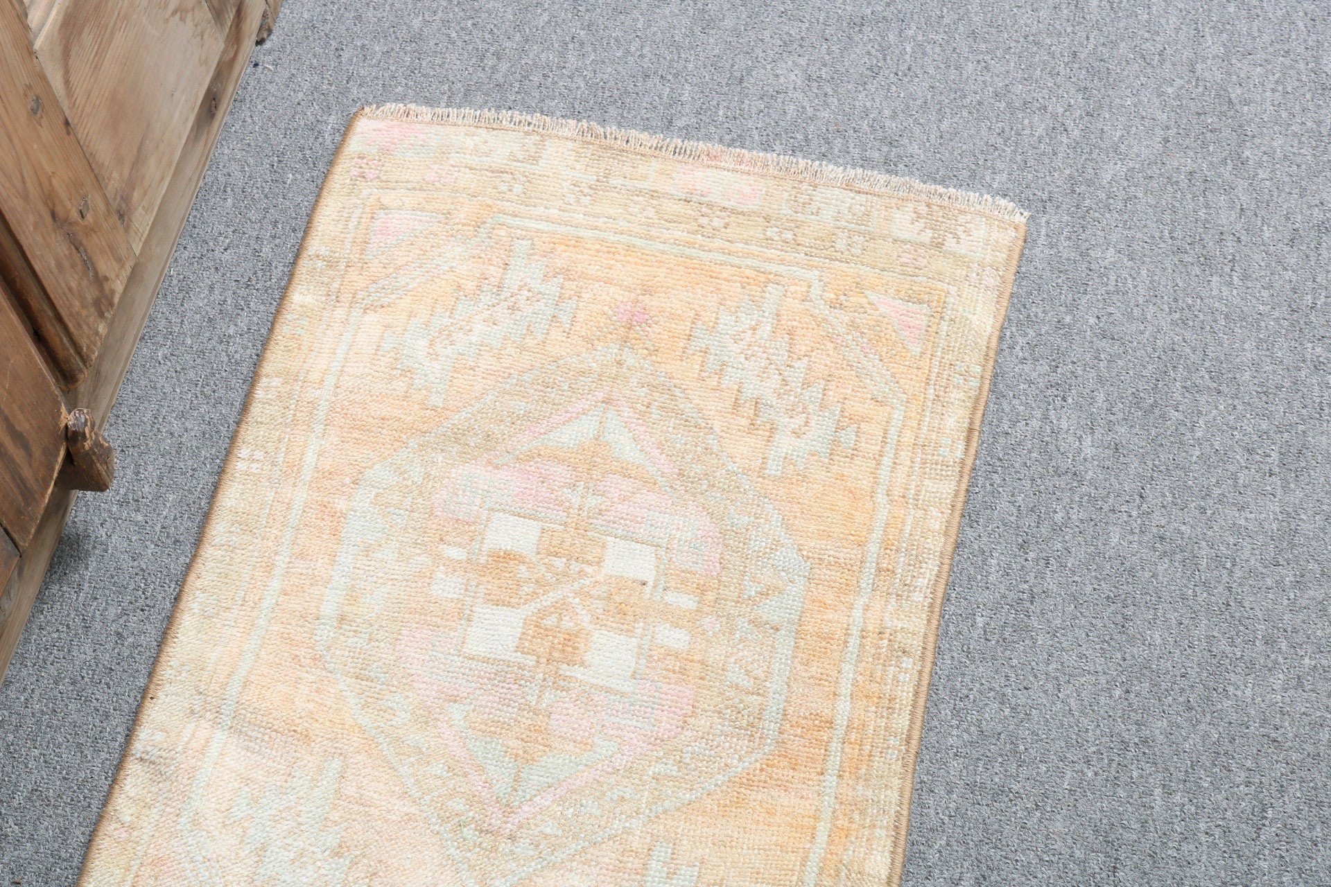 Statement Rug, Office Rug, 1.4x2.1 ft Small Rugs, Nursery Rugs, Luxury Rugs, Turkish Rugs, Orange Oushak Rugs, Vintage Rug, Small Boho Rugs