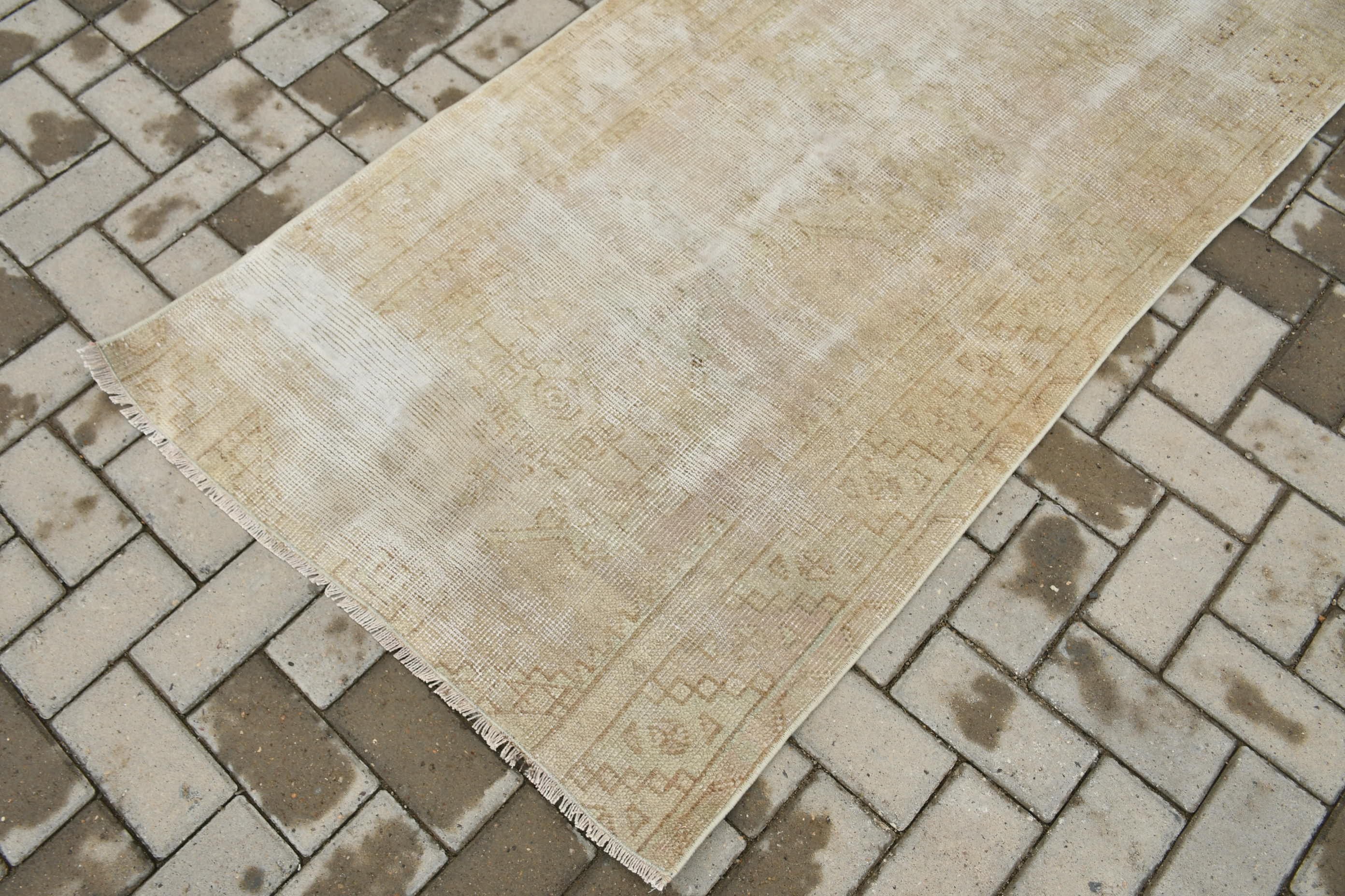 Beige Antique Rugs, Turkish Rug, Vintage Rugs, Anatolian Rug, Moroccan Rug, Old Rug, Kitchen Rug, 2.9x6.5 ft Accent Rugs, Bedroom Rug