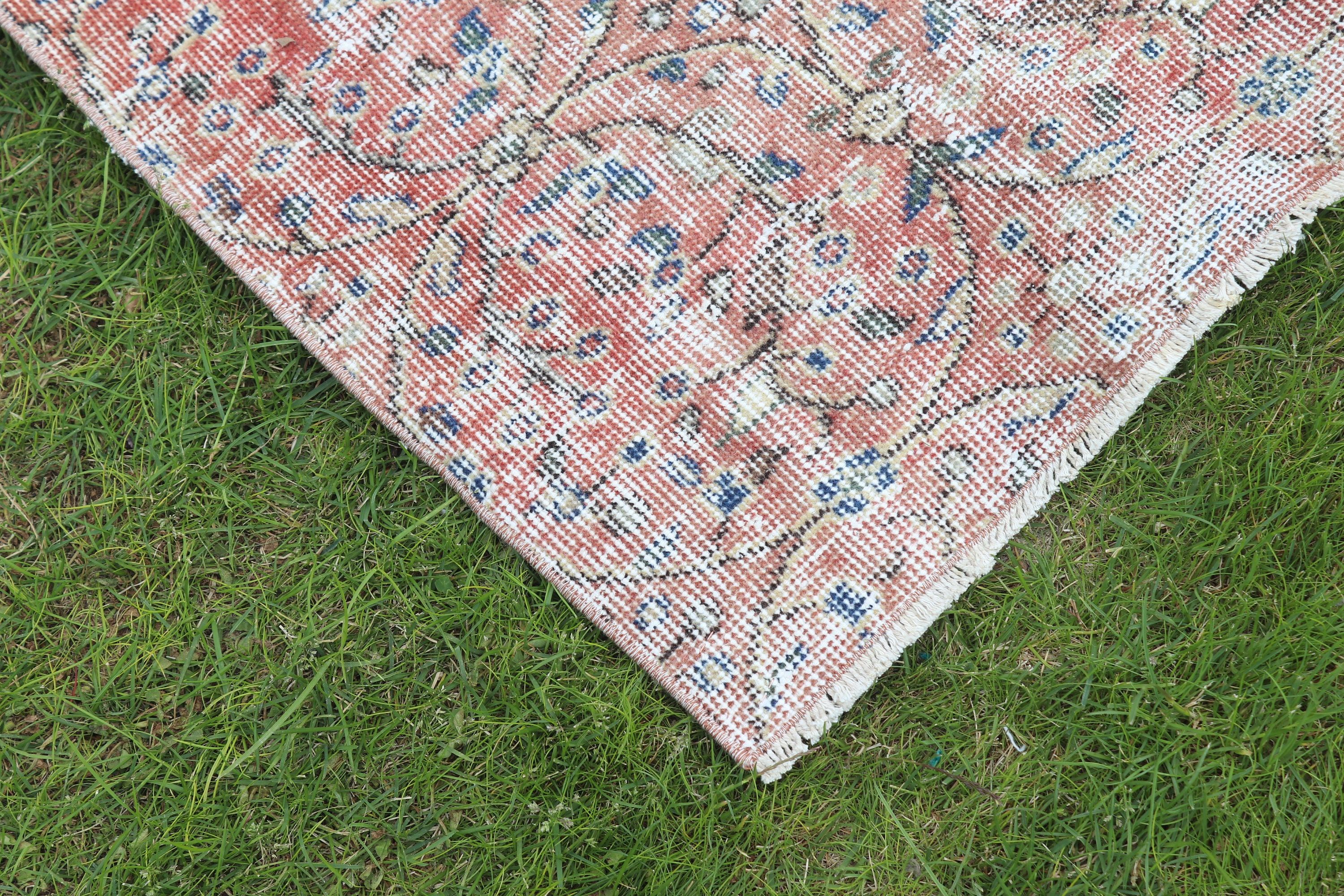 Red Moroccan Rug, Vintage Rug, Turkish Rug, Rugs for Decorative, Cool Rug, Kitchen Rug, Bedroom Rugs, Anatolian Rug, 3.9x5.3 ft Accent Rug