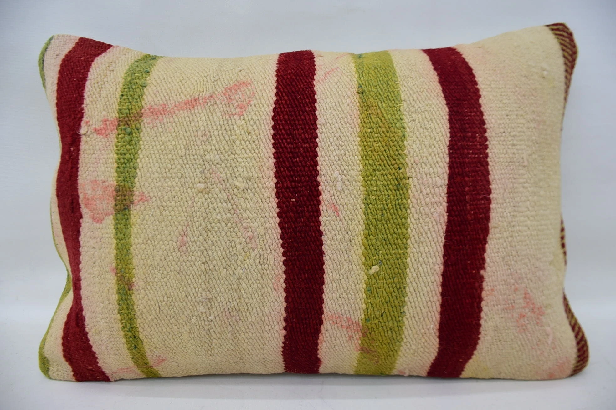 Kilim Cushion Sham, Anatolian Pillow Cover, 16"x24" Beige Pillow Cover, Vintage Kilim Pillow, Pillow for Couch, Kilim Rug Cushion