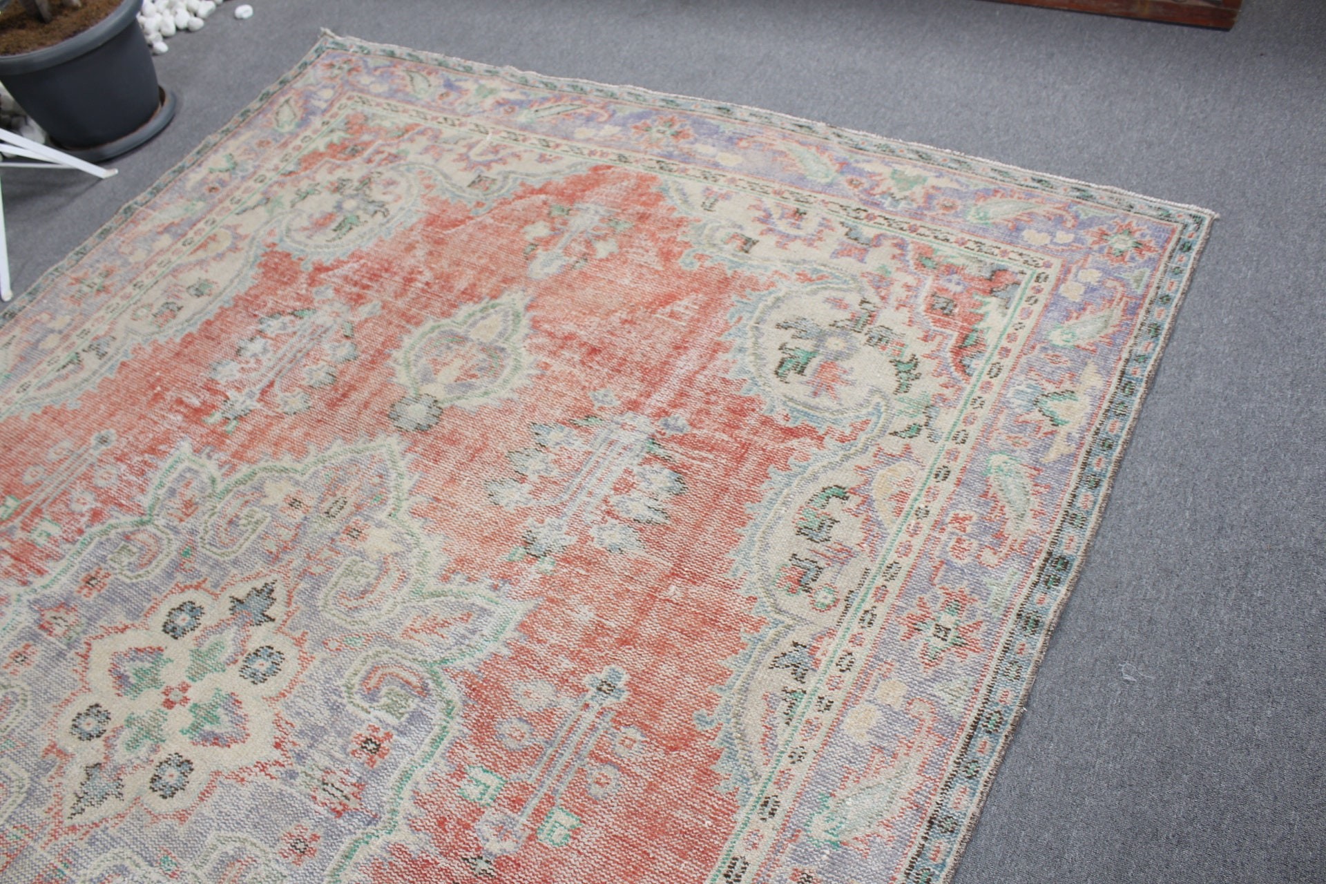 Vintage Decor Rug, Saloon Rug, Oriental Rug, Turkish Rugs, Salon Rugs, Red Cool Rug, Vintage Rug, 6.7x10.5 ft Oversize Rugs, Oushak Rugs