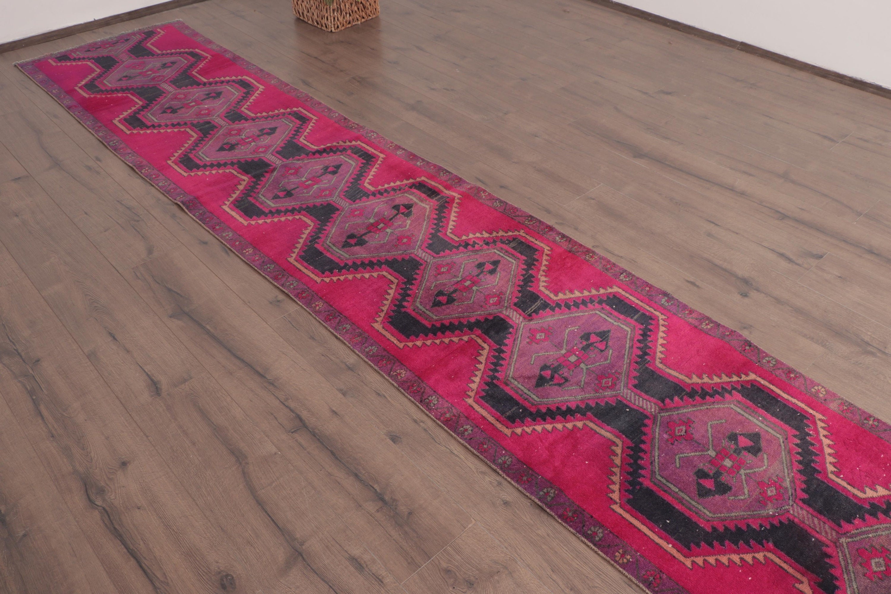 Kitchen Rug, Corridor Rug, Pink Antique Rug, Stair Rug, Flatweave Rug, Tribal Rugs, Vintage Rugs, Turkish Rugs, 2.3x11.8 ft Runner Rugs