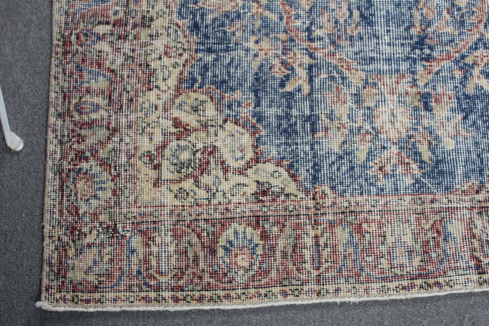 Yatak Odası Halısı, El Dokuma Halısı, Vintage Halılar, Mavi Oushak Halıları, Mutfak Halısı, 3.7x6.5 ft Alan Halıları, Türk Halısı, Oturma Odası Halısı