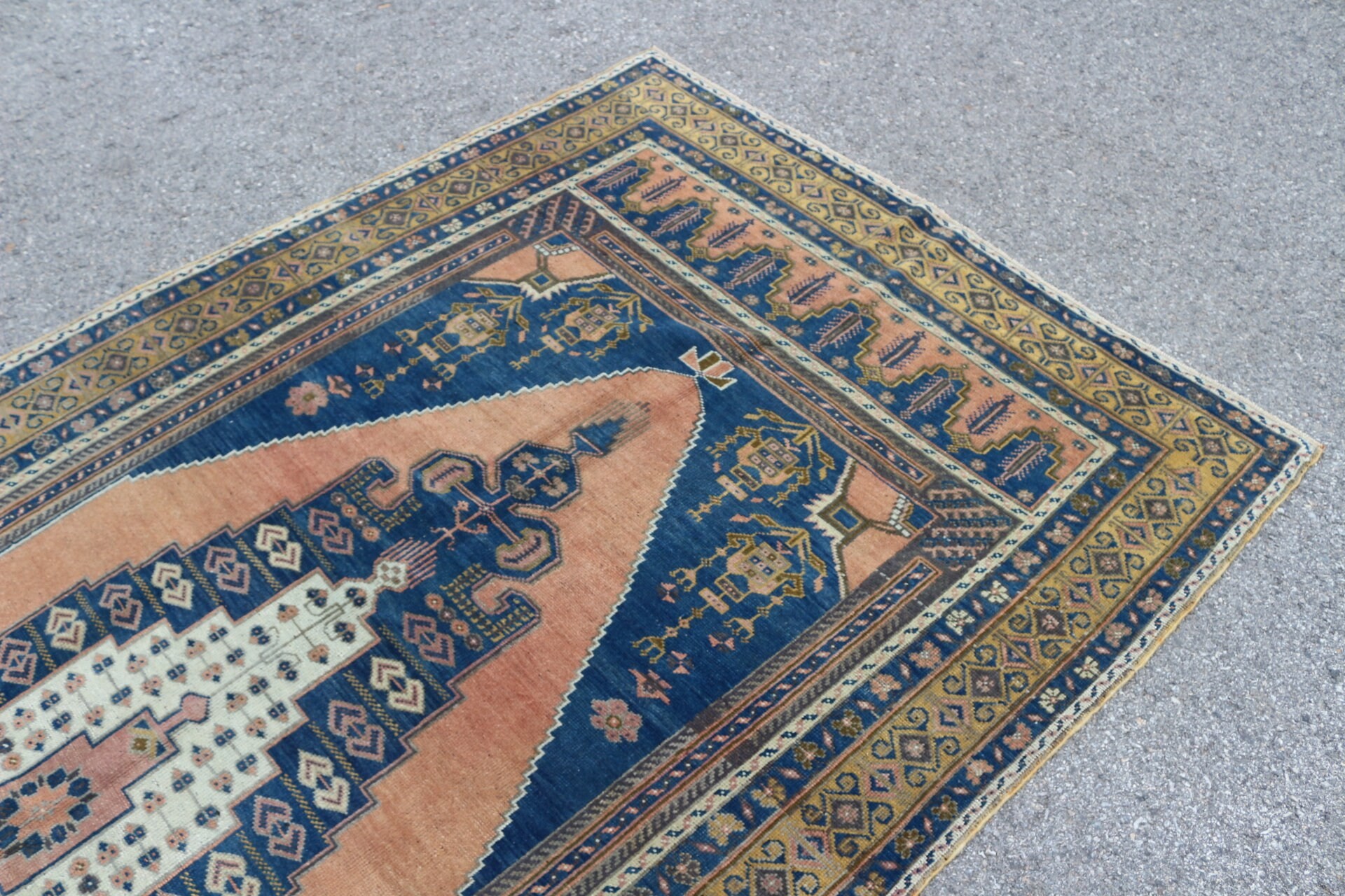 Havalı Halı, Türk Halıları, Oturma Odası Halısı, Vintage Halı, 4,9x11,1 ft Büyük Halılar, Yün Halı, Mavi Antika Halı, Yemek Odası Halıları, Salon Halısı